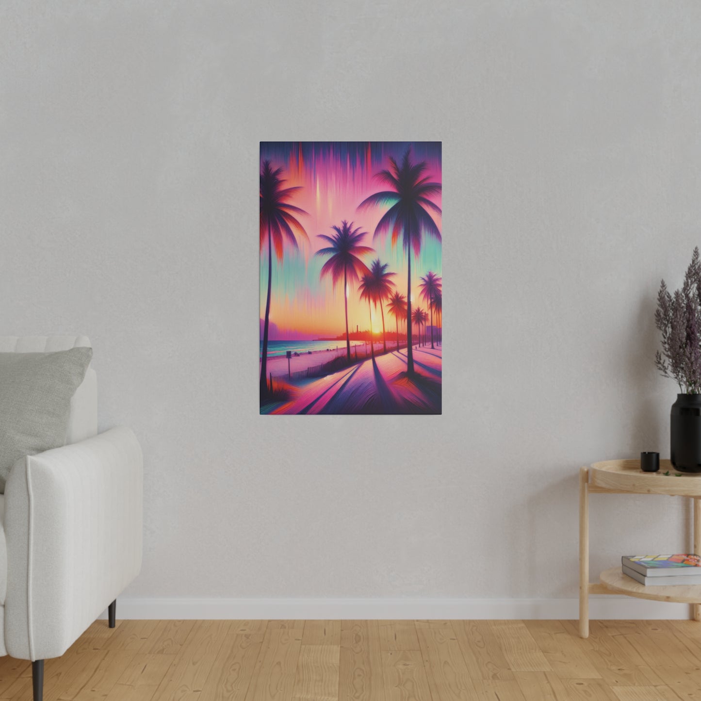 7892Z - miami beach art, sunset background, ocean art work, beach art work, sunset designs, miami beach painting, miami beach print