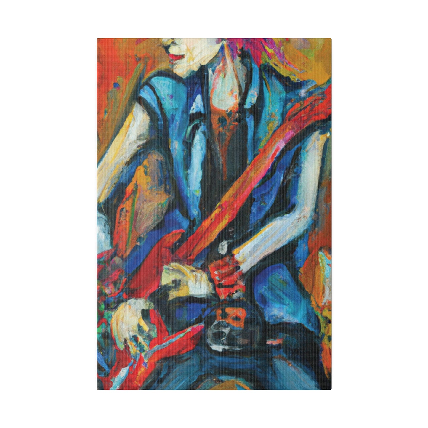 3B67 - Rockstar Oil Painting Style Print | Poster | Home Decor | Wall Art | Music Art | Canvas