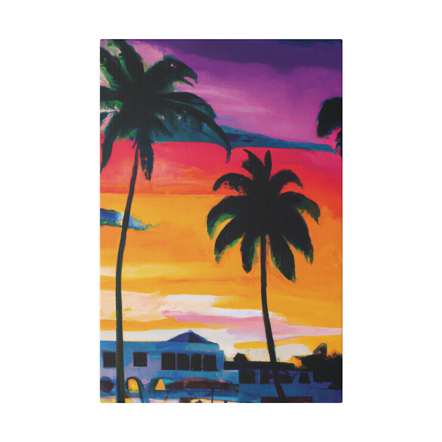 7785F - Miami Beach Sunset Painting Print | Miami | Beach | Sunset | Poster | Home Decor | Wall Art | Canvas