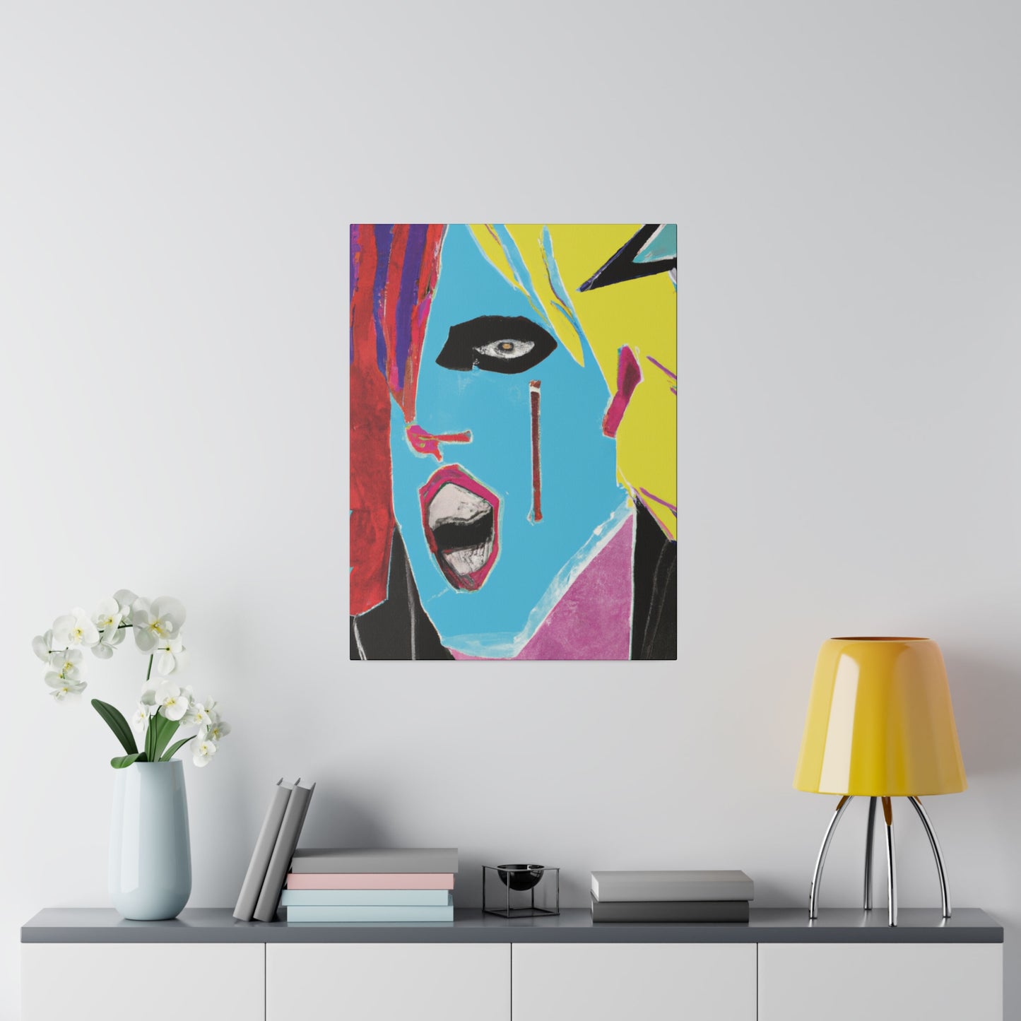 8365A - Rockstar Painting Print | Face | Abstract | Poster | Home Decor | Wall Art | Music Art | Canvas