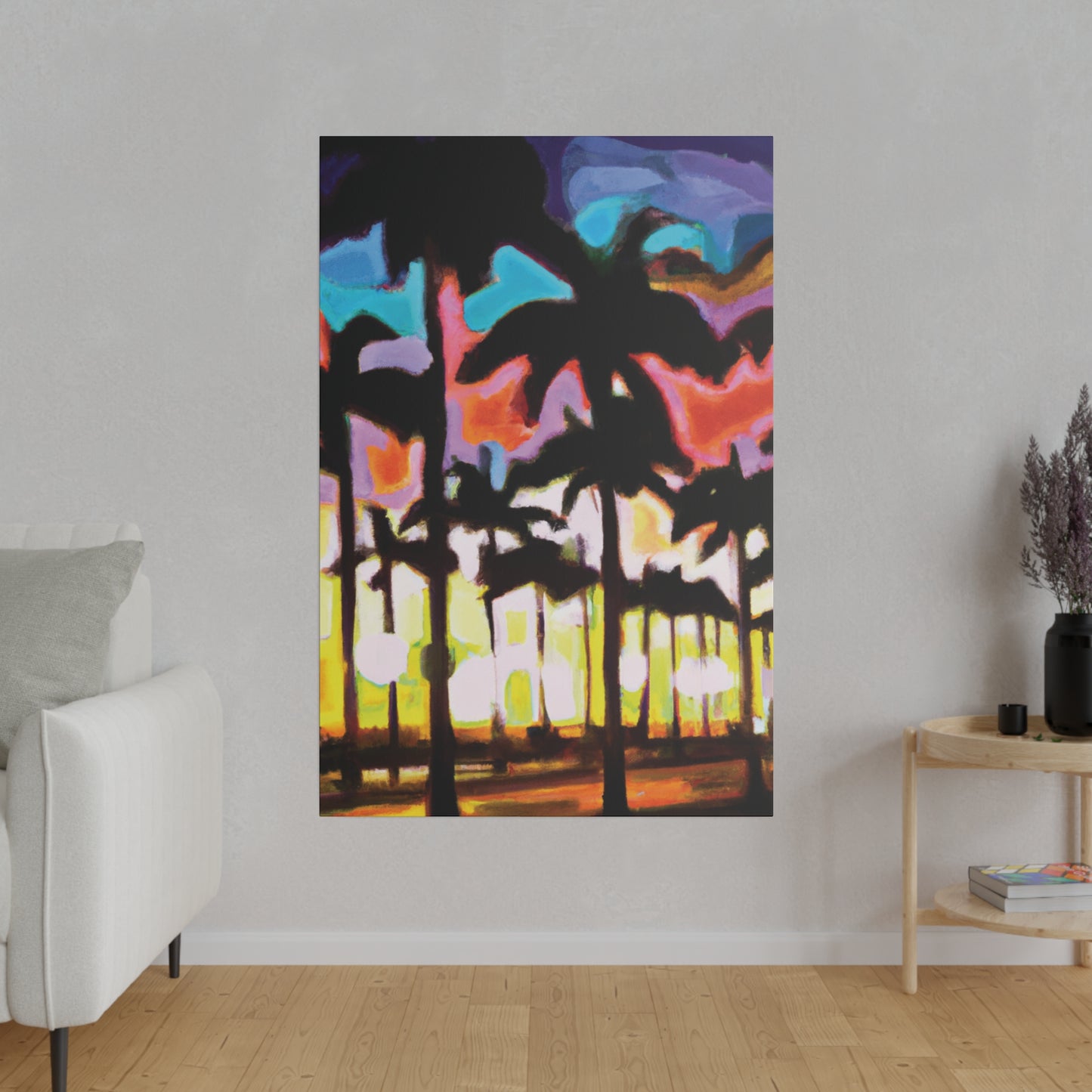 8596C - Miami Beach Sunset Painting Print | Miami | Beach | Sunset | Poster | Home Decor | Wall Art | Canvas