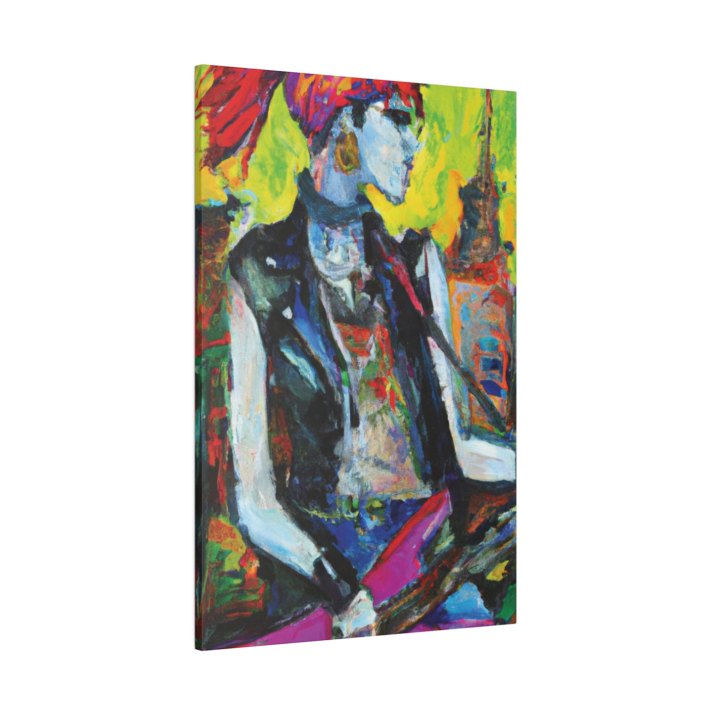 7349W - Rockstar Oil Painting Style Print | Poster | Home Decor | Wall Art | Music Art | Canvas