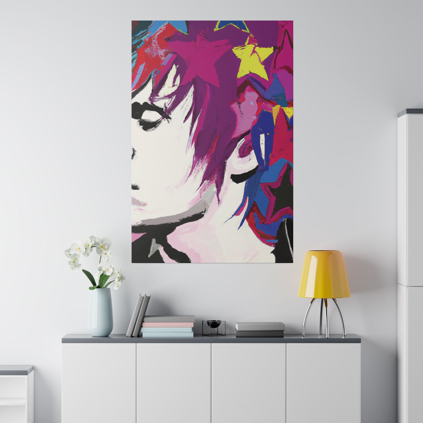 7369B - Rockstar Painting Print | Face | Abstract | Poster | Home Decor | Wall Art | Music Art | Canvas