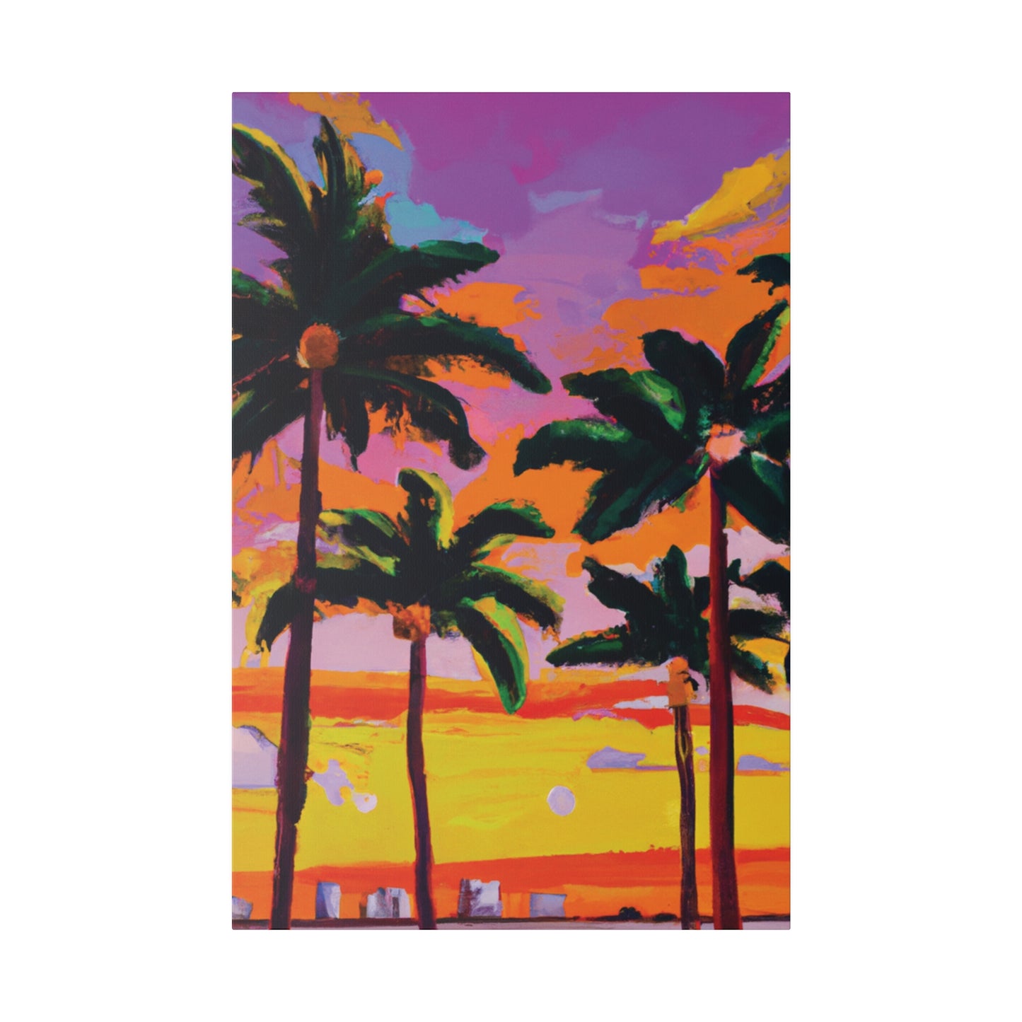 4389A - Miami Beach Sunset Painting Print | Miami | Beach | Sunset | Poster | Home Decor | Wall Art | Canvas