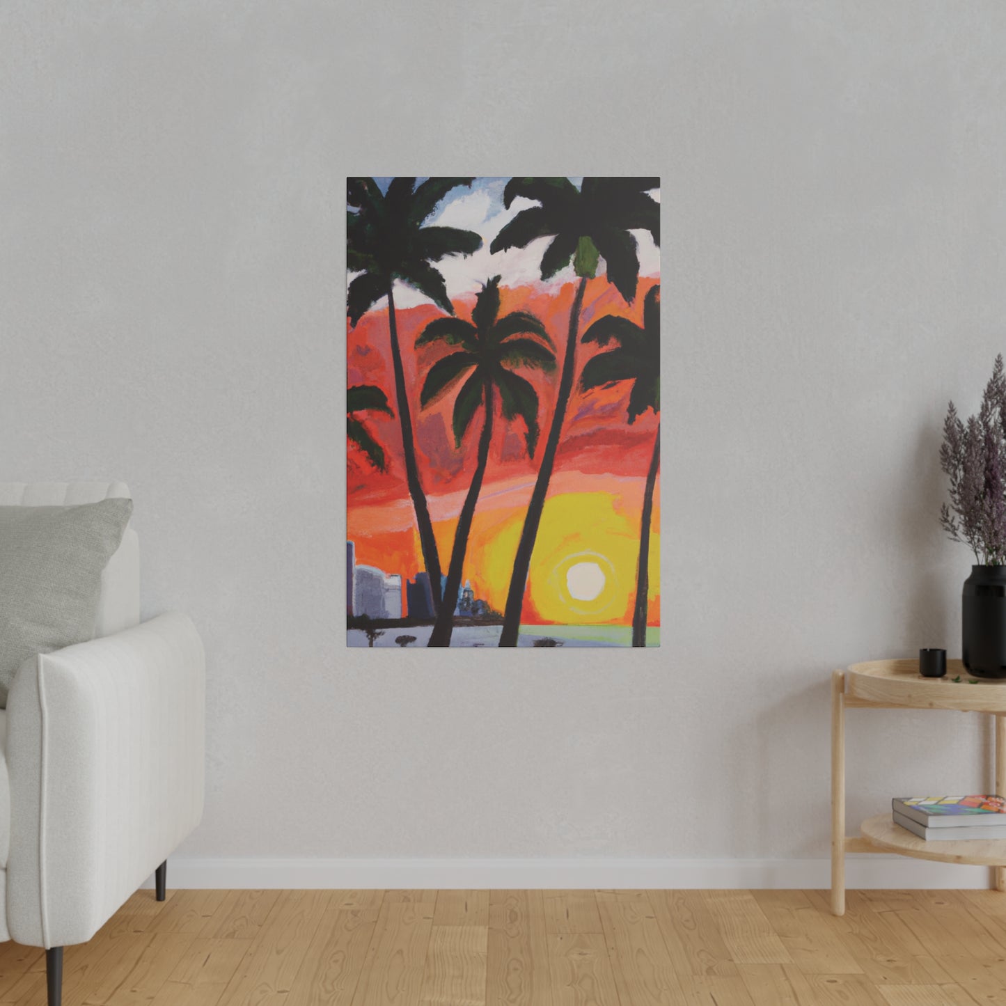 3556V - Miami Beach Sunset Painting Print | Miami | Beach | Sunset | Poster | Home Decor | Wall Art | Canvas