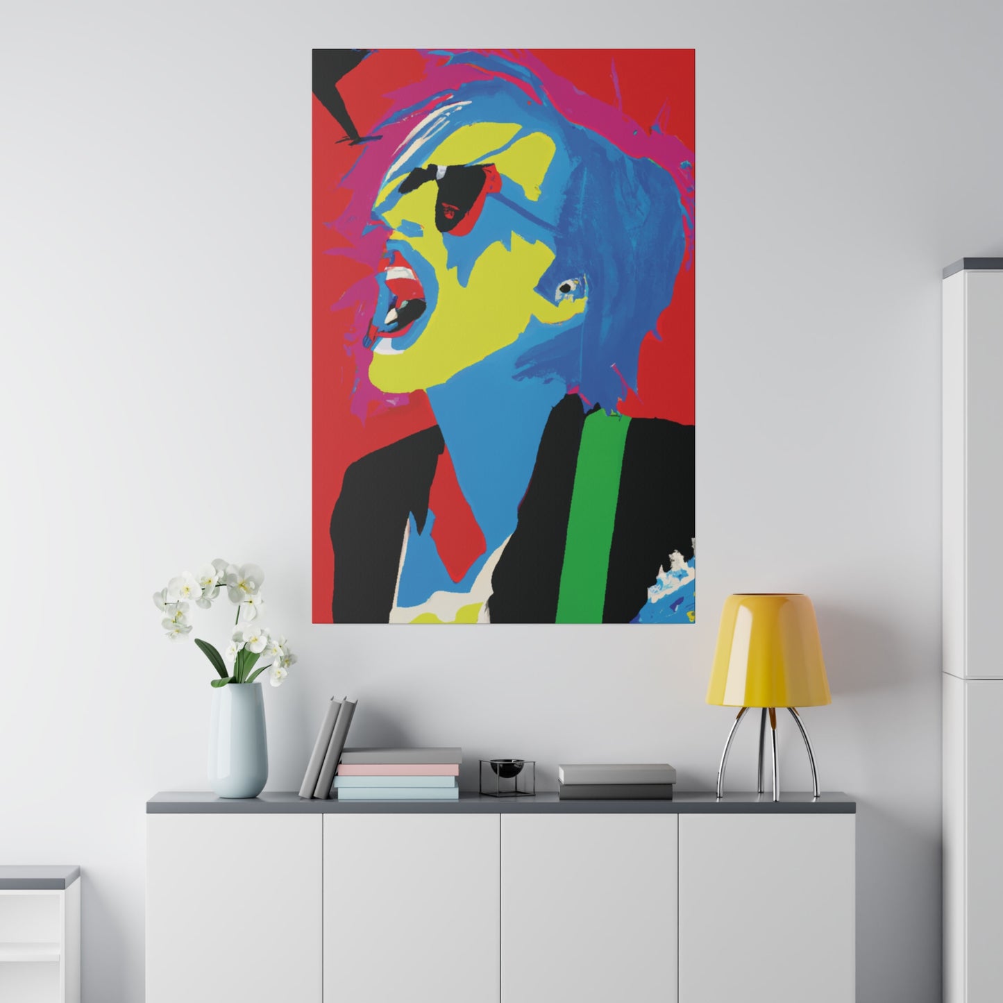 7805M - Rockstar Painting Print | Face | Abstract | Poster | Home Decor | Wall Art | Music Art | Canvas