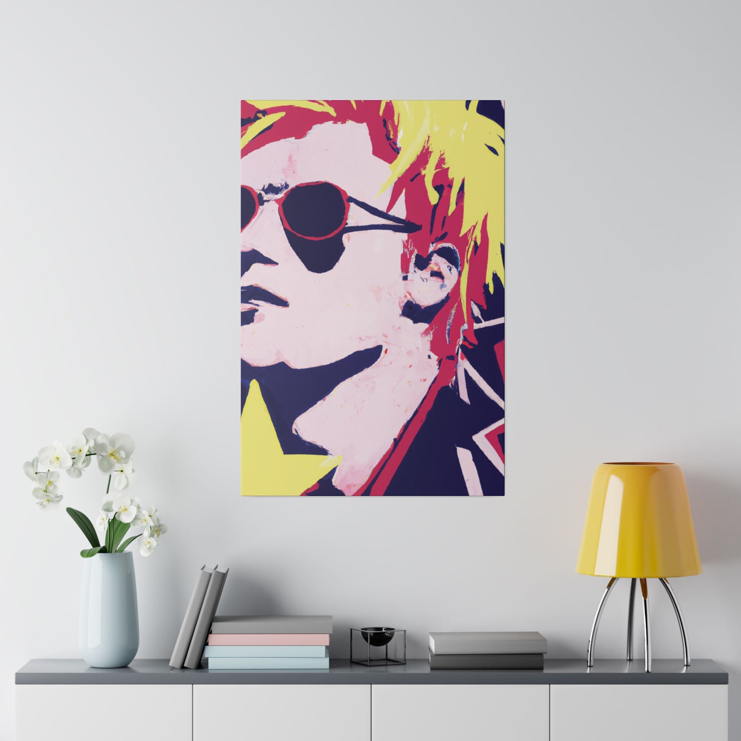 3173K - Rockstar Painting Print | Face | Abstract | Poster | Home Decor | Wall Art | Music Art | Canvas