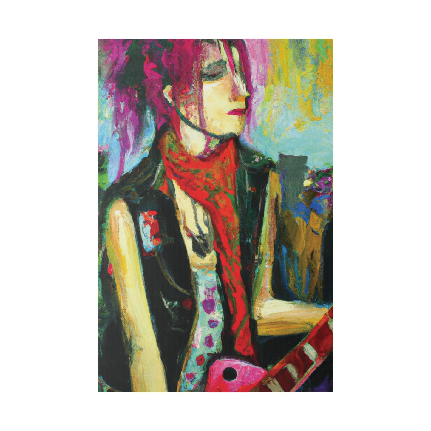 9141P - Rockstar Oil Painting Style Print | Poster | Home Decor | Wall Art | Music Art | Canvas