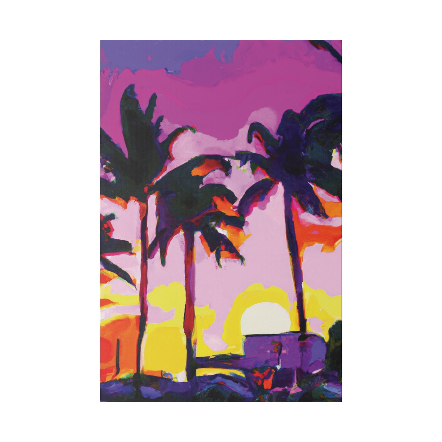 7146G - Miami Beach Sunset Painting Print | Miami | Beach | Sunset | Poster | Home Decor | Wall Art | Canvas