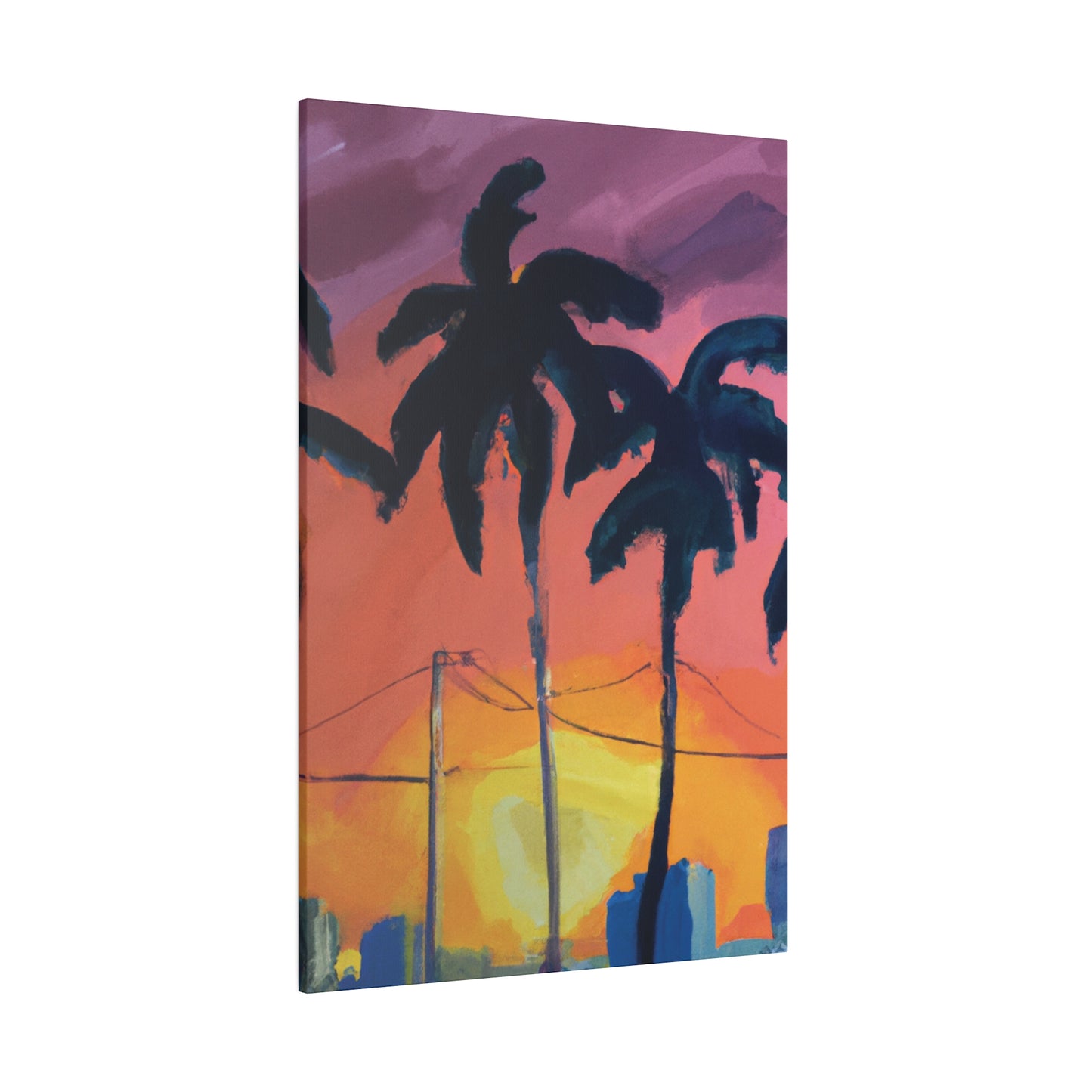 2524F - Miami Beach Sunset Painting Print | Miami | Beach | Sunset | Poster | Home Decor | Wall Art | Canvas