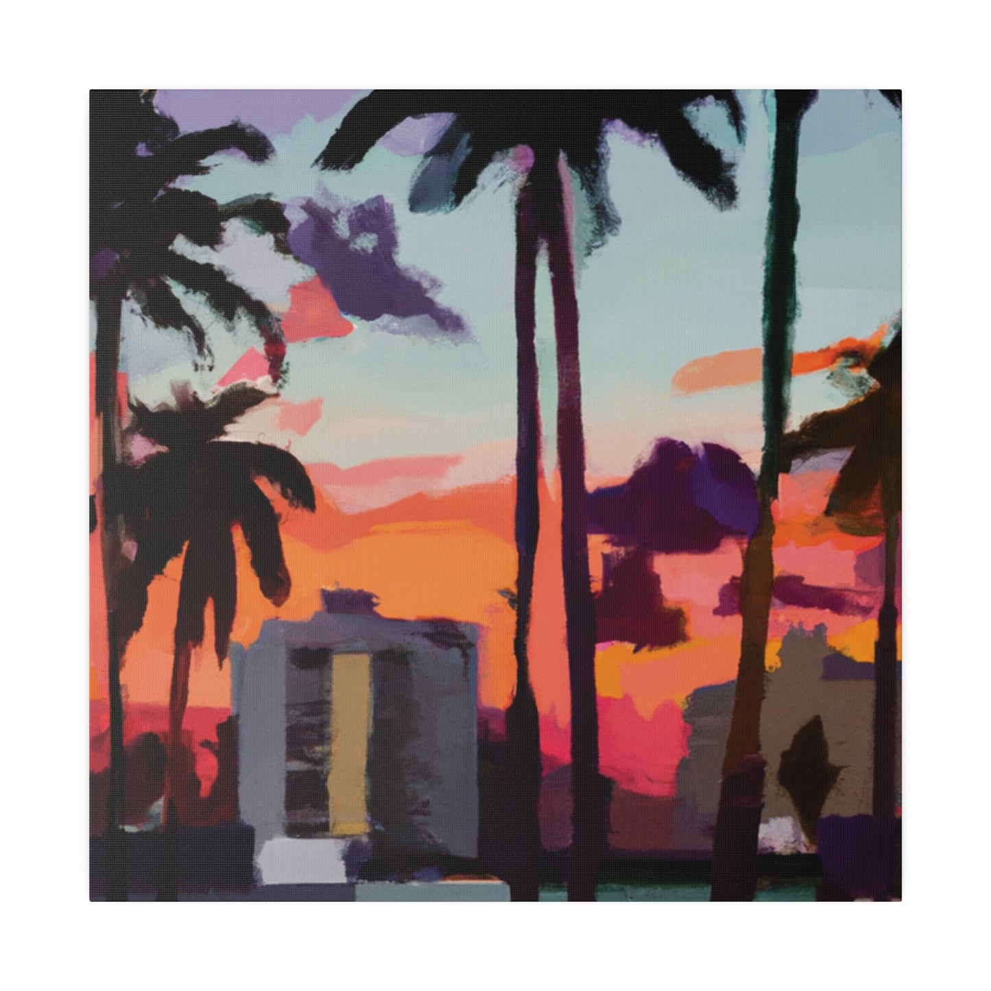 8405R - Miami Beach Sunset Painting Print | Miami | Beach | Sunset | Poster | Home Decor | Wall Art | Canvas