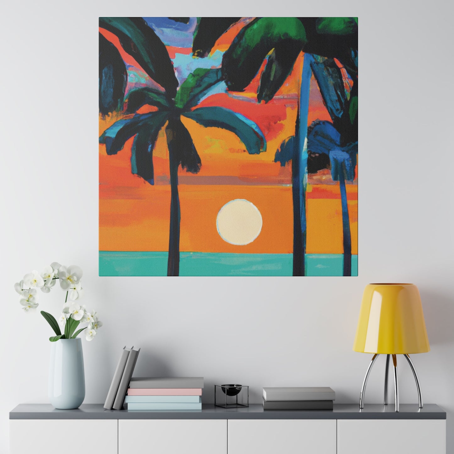 4567C - Miami Beach Sunset Painting Print | Miami | Beach | Sunset | Poster | Home Decor | Wall Art | Canvas