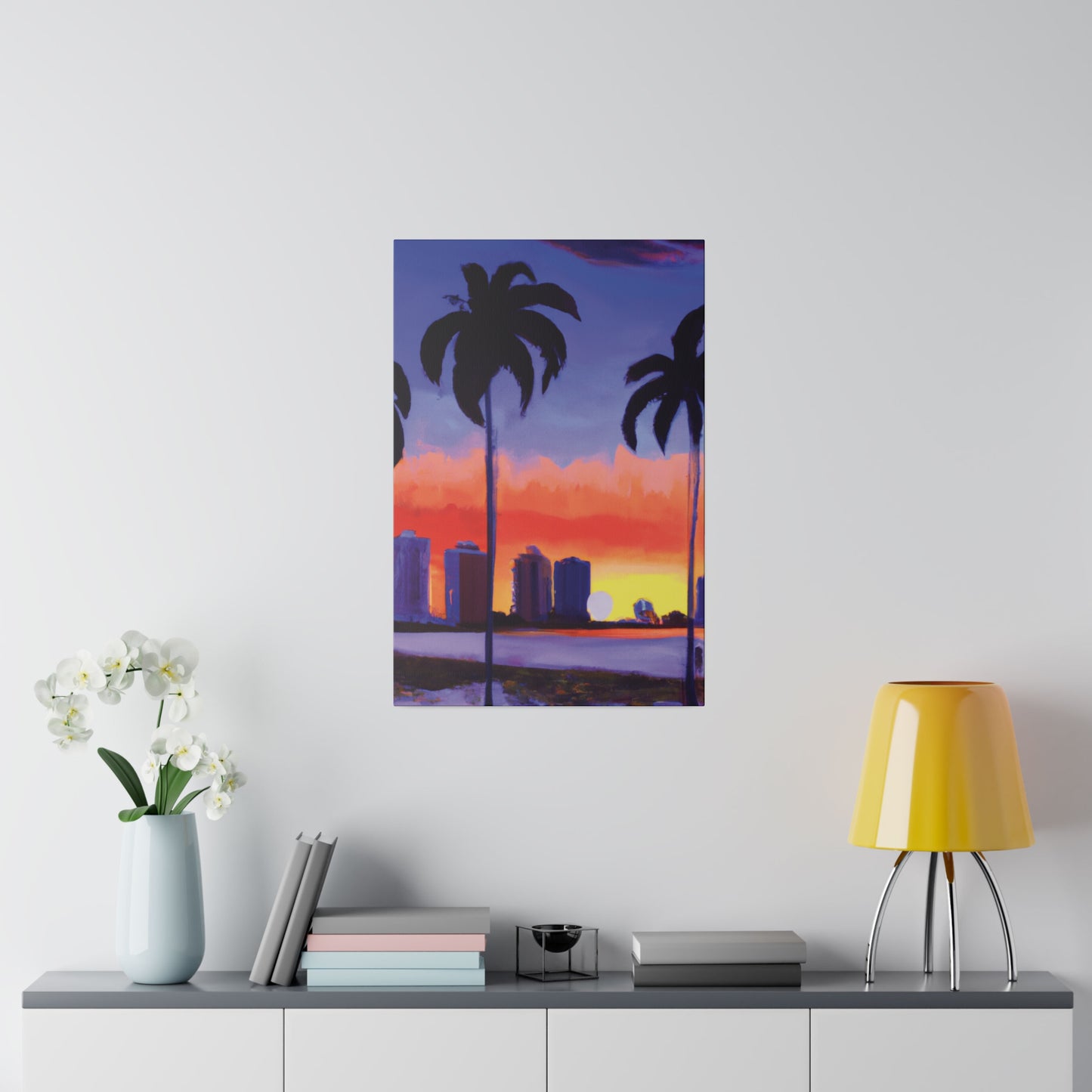 6829T - Miami Beach Sunset Painting Print | Miami | Beach | Sunset | Poster | Home Decor | Wall Art | Canvas