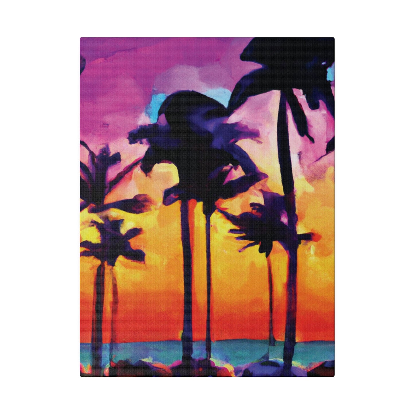 9824V - Miami Beach Sunset Painting Print | Miami | Beach | Sunset | Poster | Home Decor | Wall Art | Canvas
