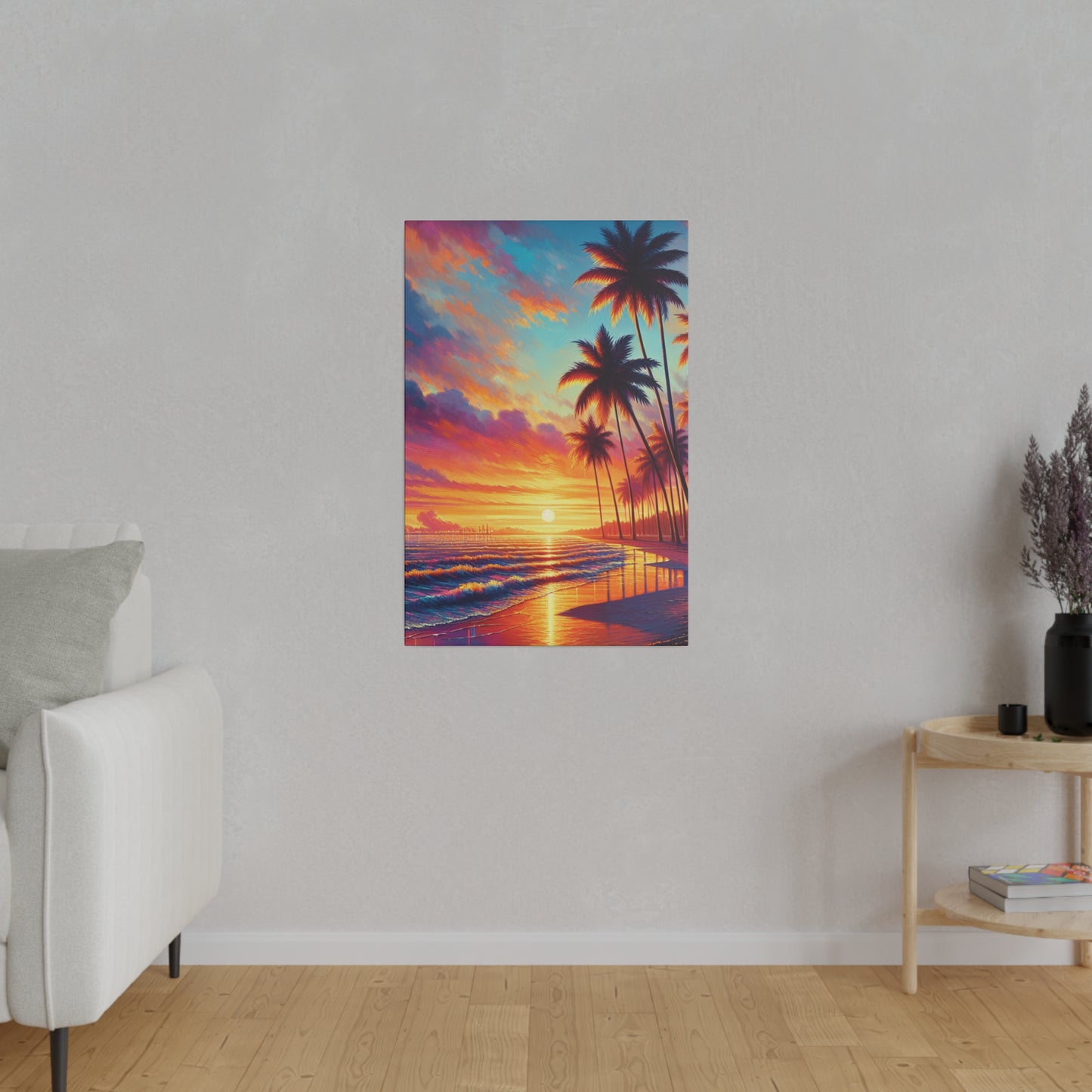 2398K - miami beach art, sunset background, ocean art work, beach art work, sunset designs, miami beach painting, miami beach print