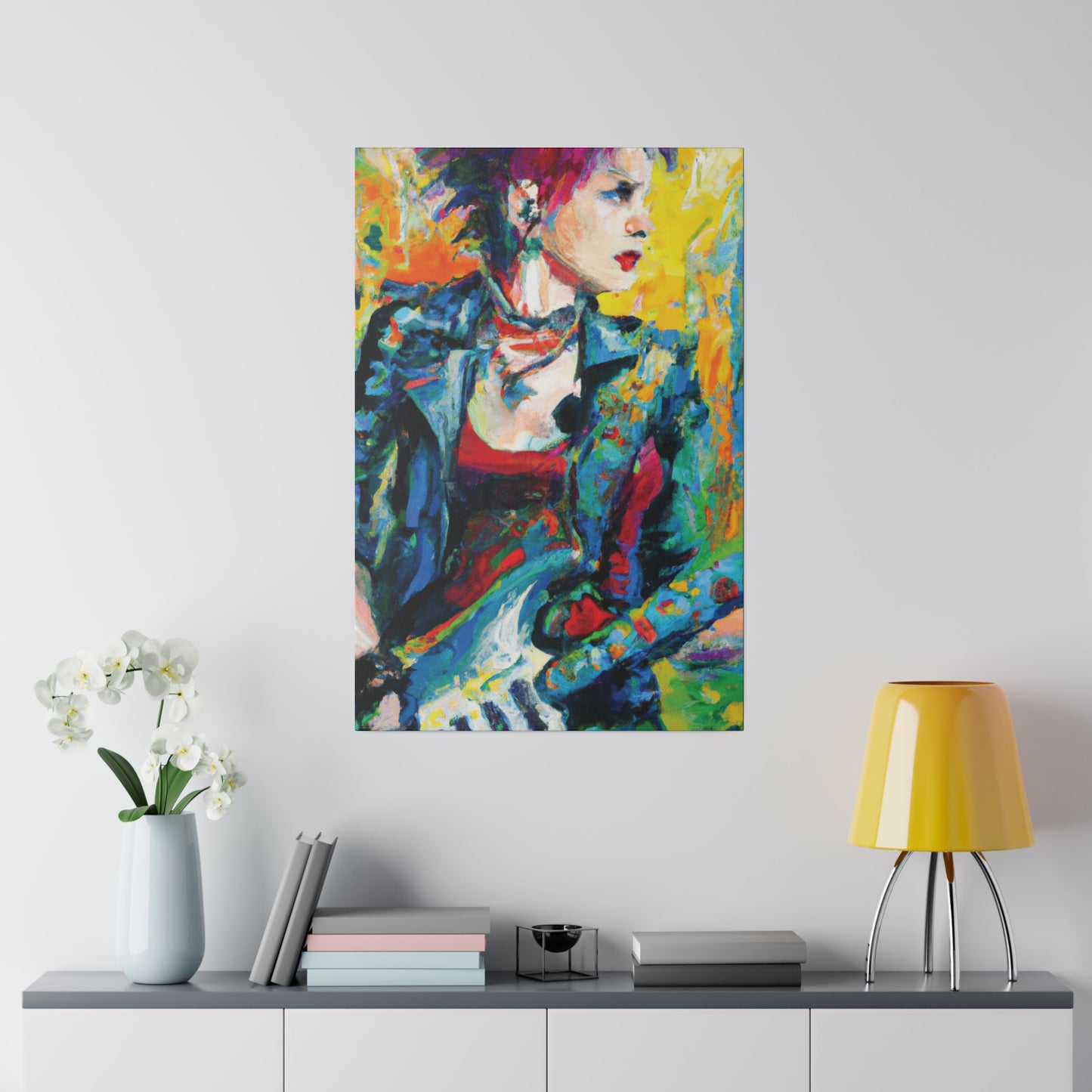 9075K - Rockstar Oil Painting Style Print | Poster | Home Decor | Wall Art | Music Art | Canvas