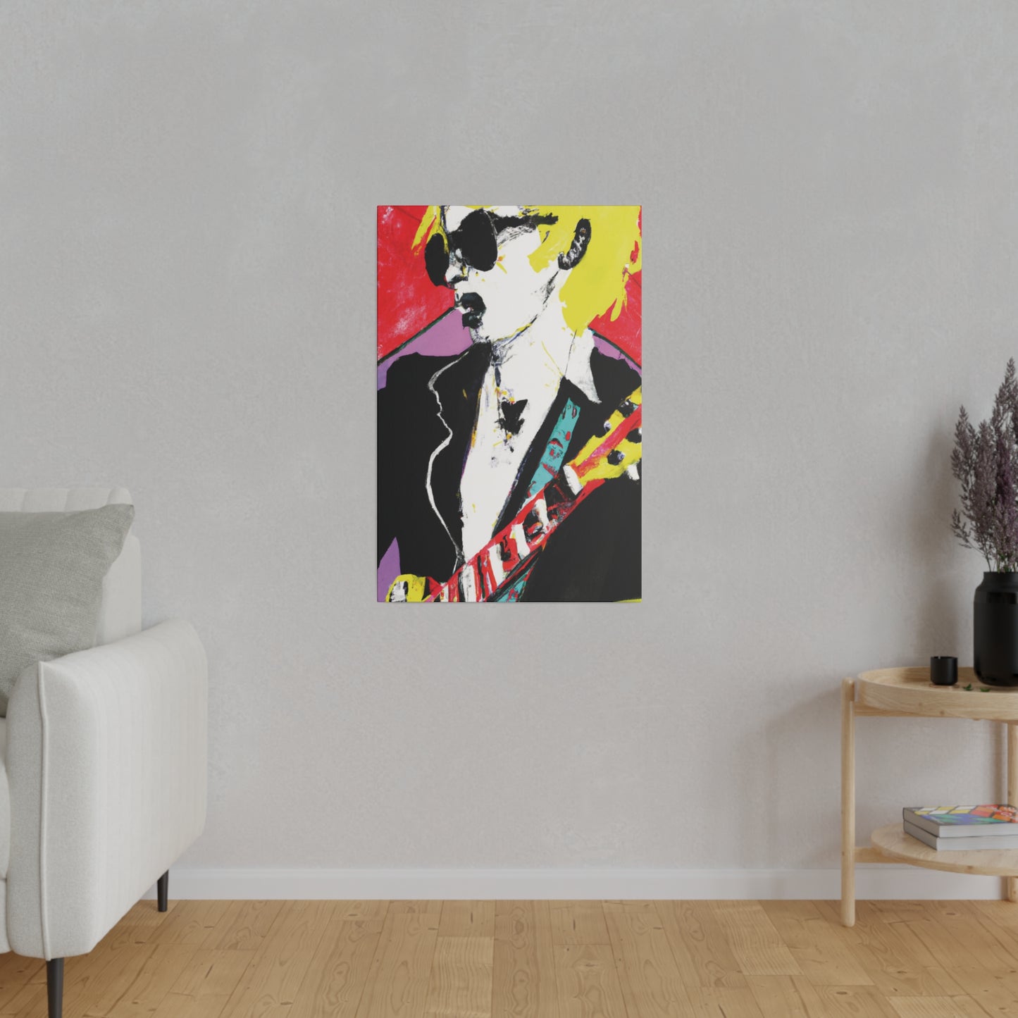 3073T - Rockstar Painting Print | Face | Abstract | Poster | Home Decor | Wall Art | Music Art | Canvas