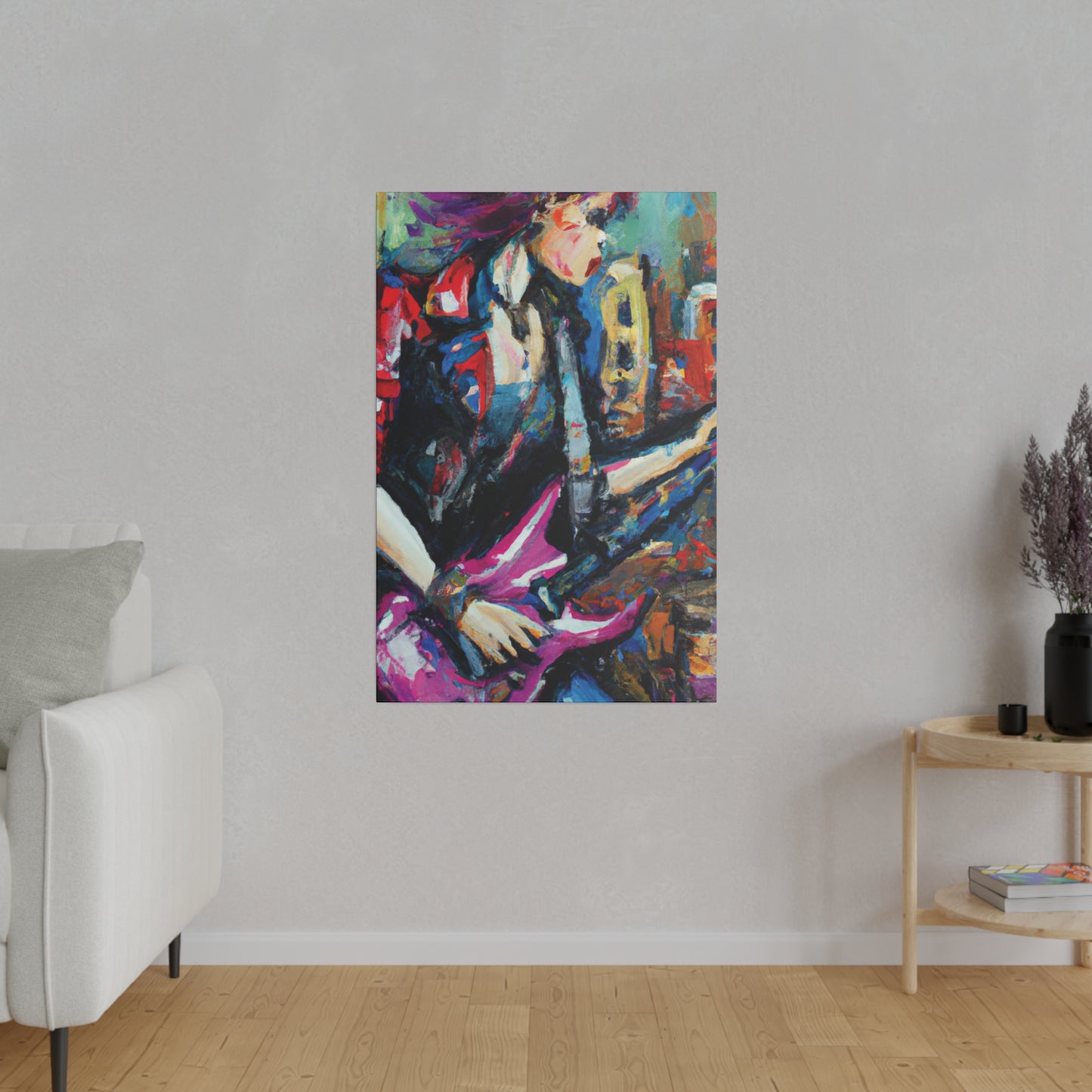 4409K - Rockstar Oil Painting Style Print | Poster | Home Decor | Wall Art | Music Art | Canvas