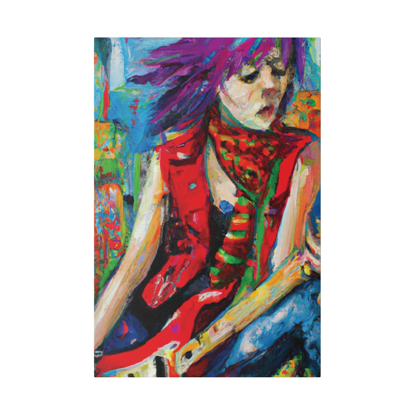 6732Q - Rockstar Oil Painting Style Print | Poster | Home Decor | Wall Art | Music Art | Canvas