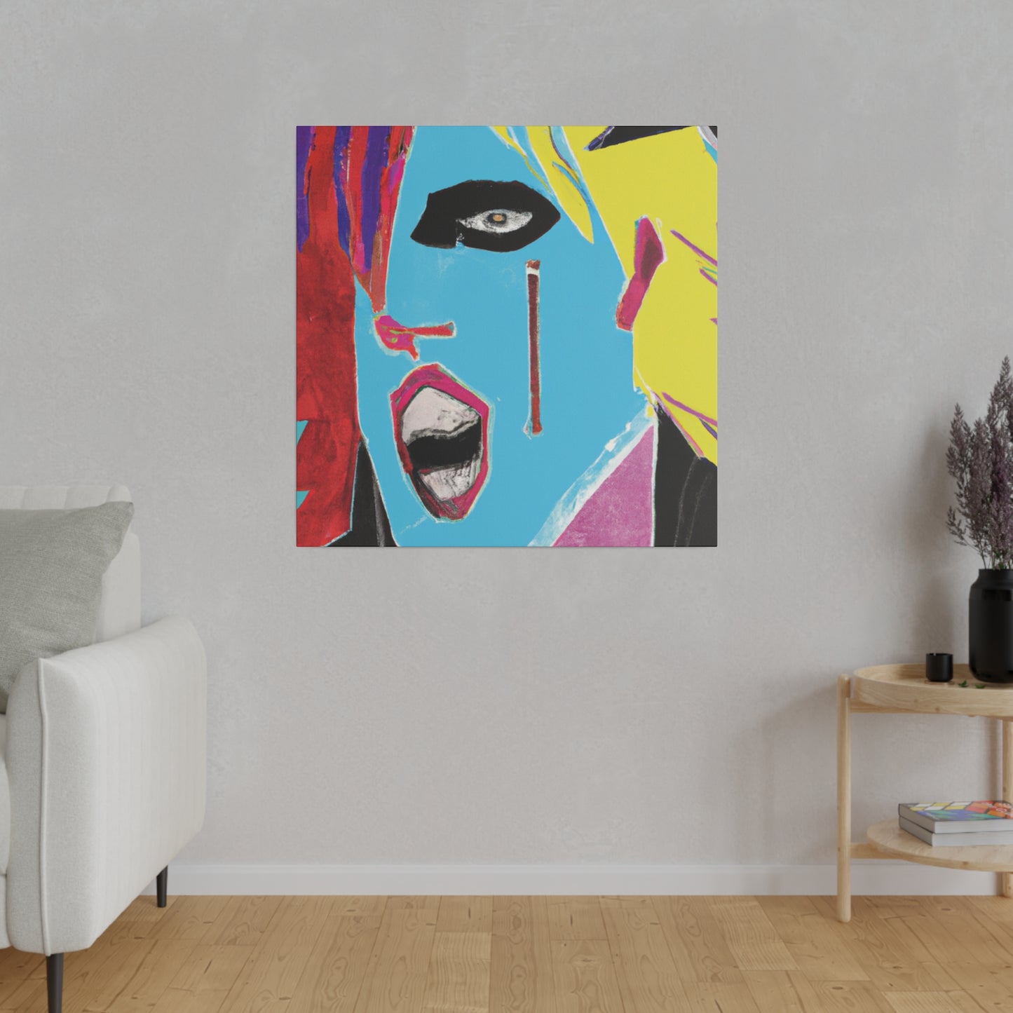 8365A - Rockstar Painting Print | Face | Abstract | Poster | Home Decor | Wall Art | Music Art | Canvas