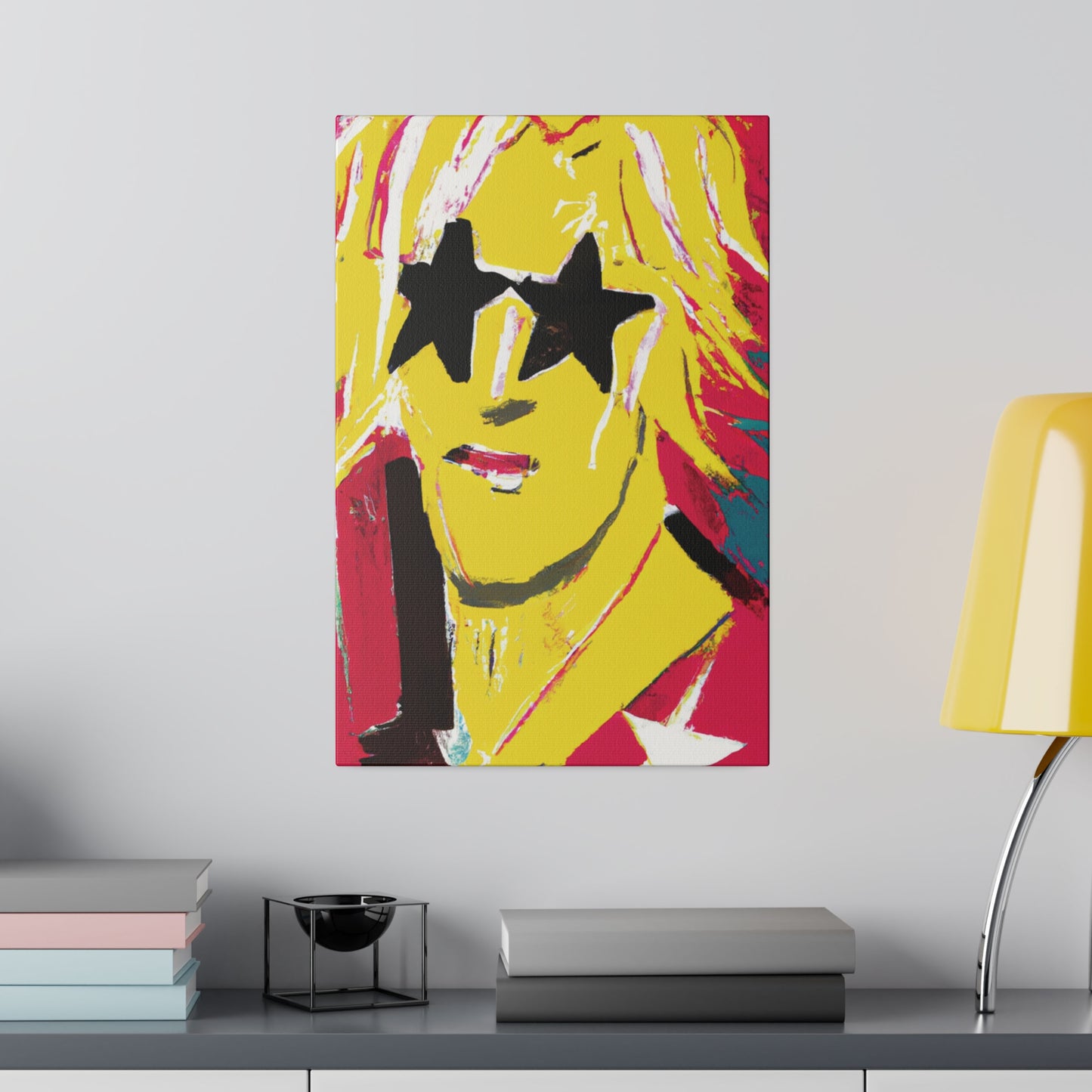 5263T - Rockstar Painting Print | Face | Abstract | Poster | Home Decor | Wall Art | Music Art | Canvas