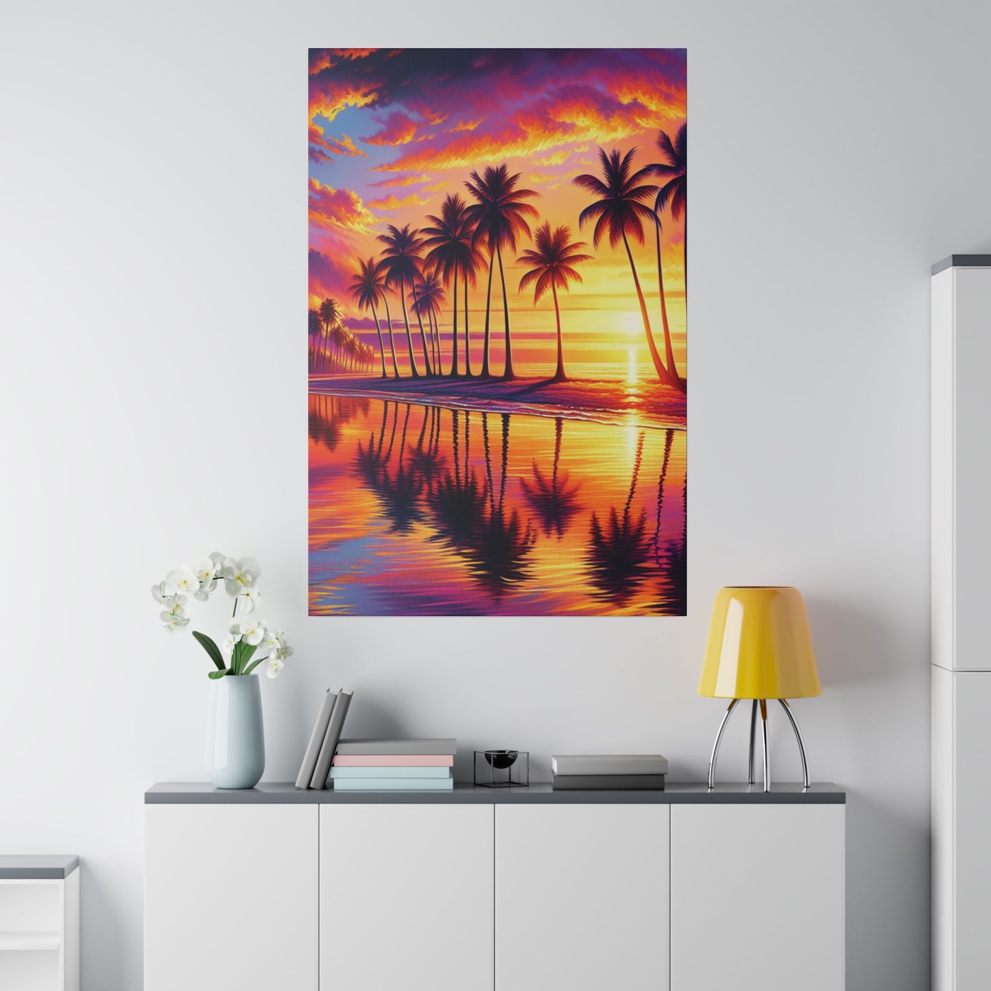 5246J - miami beach art, sunset background, ocean art work, beach art work, sunset designs, miami beach painting, miami beach print