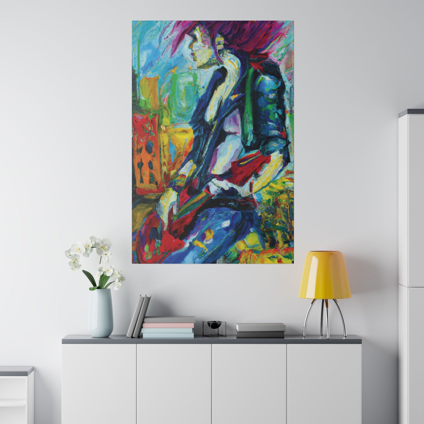 298T - Rockstar Oil Painting Style Print | Poster | Home Decor | Wall Art | Music Art | Canvas