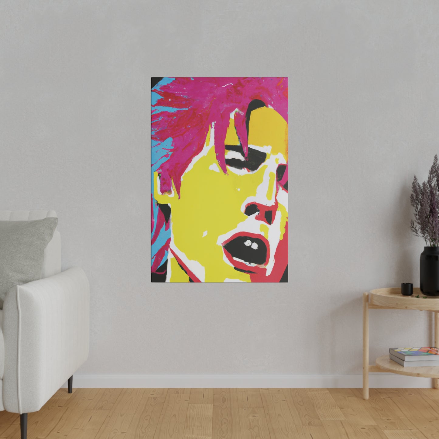 825J - Rockstar Painting Print | Face | Abstract | Poster | Home Decor | Wall Art | Music Art | Canvas