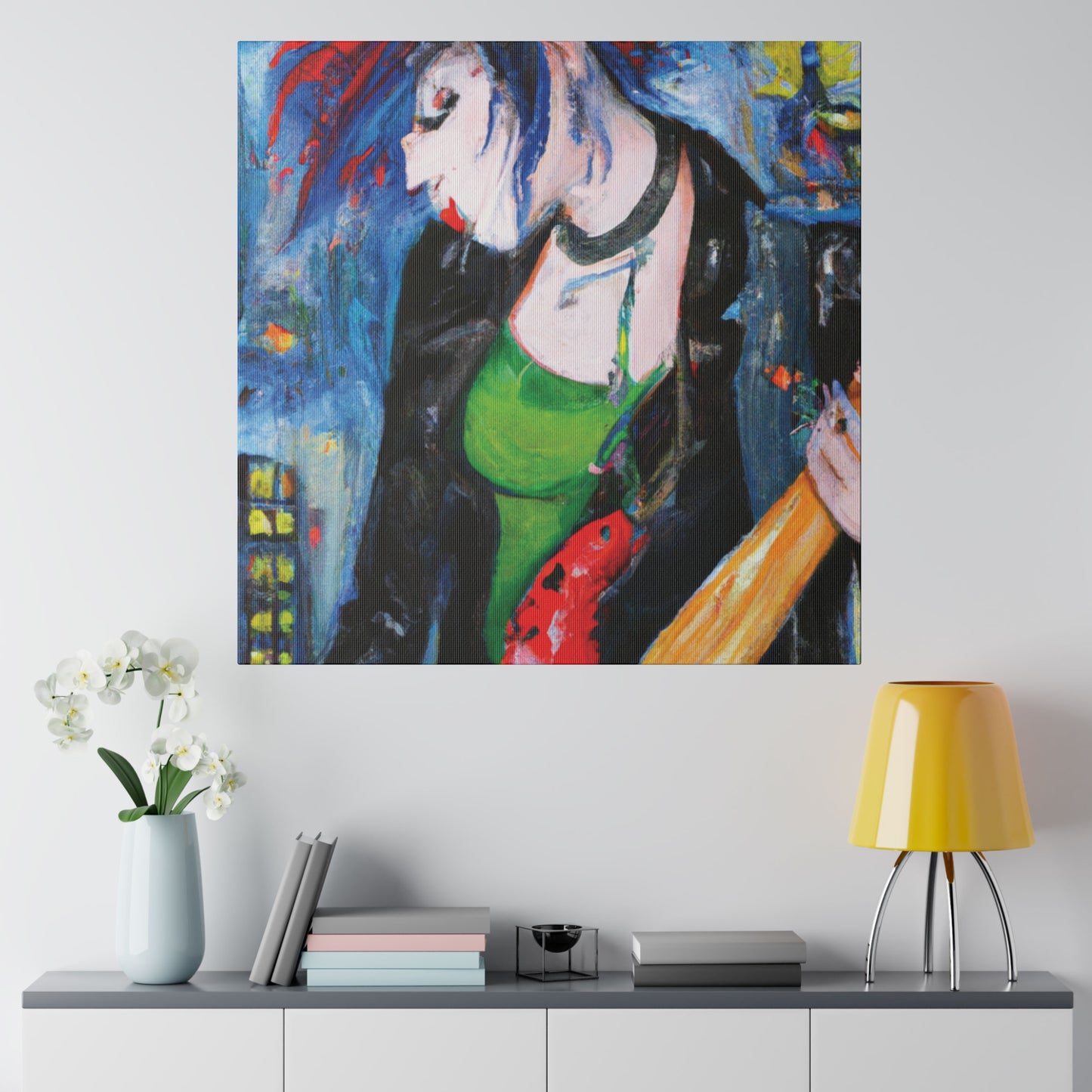 9423T - Rockstar Oil Painting Style Print | Poster | Home Decor | Wall Art | Music Art | Canvas