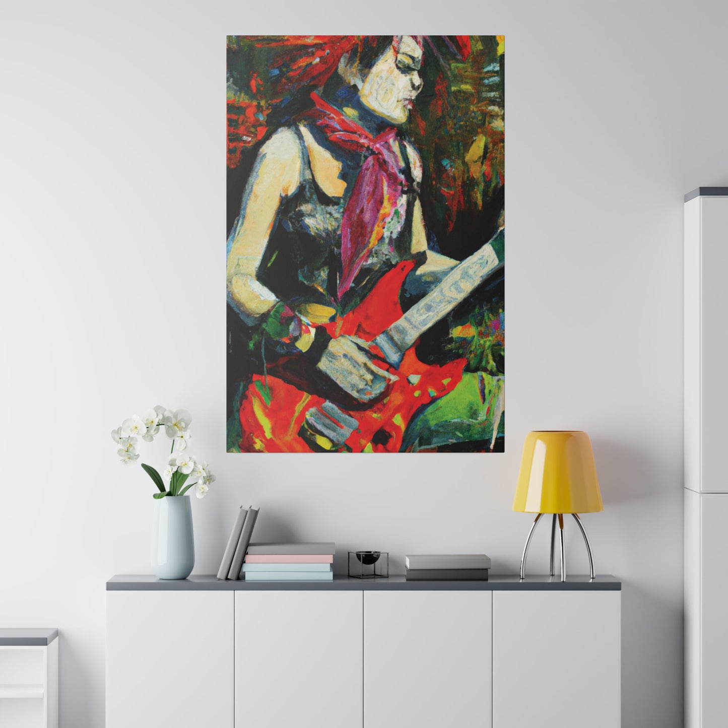 7203Q - Rockstar Oil Painting Style Print | Poster | Home Decor | Wall Art | Music Art | Canvas