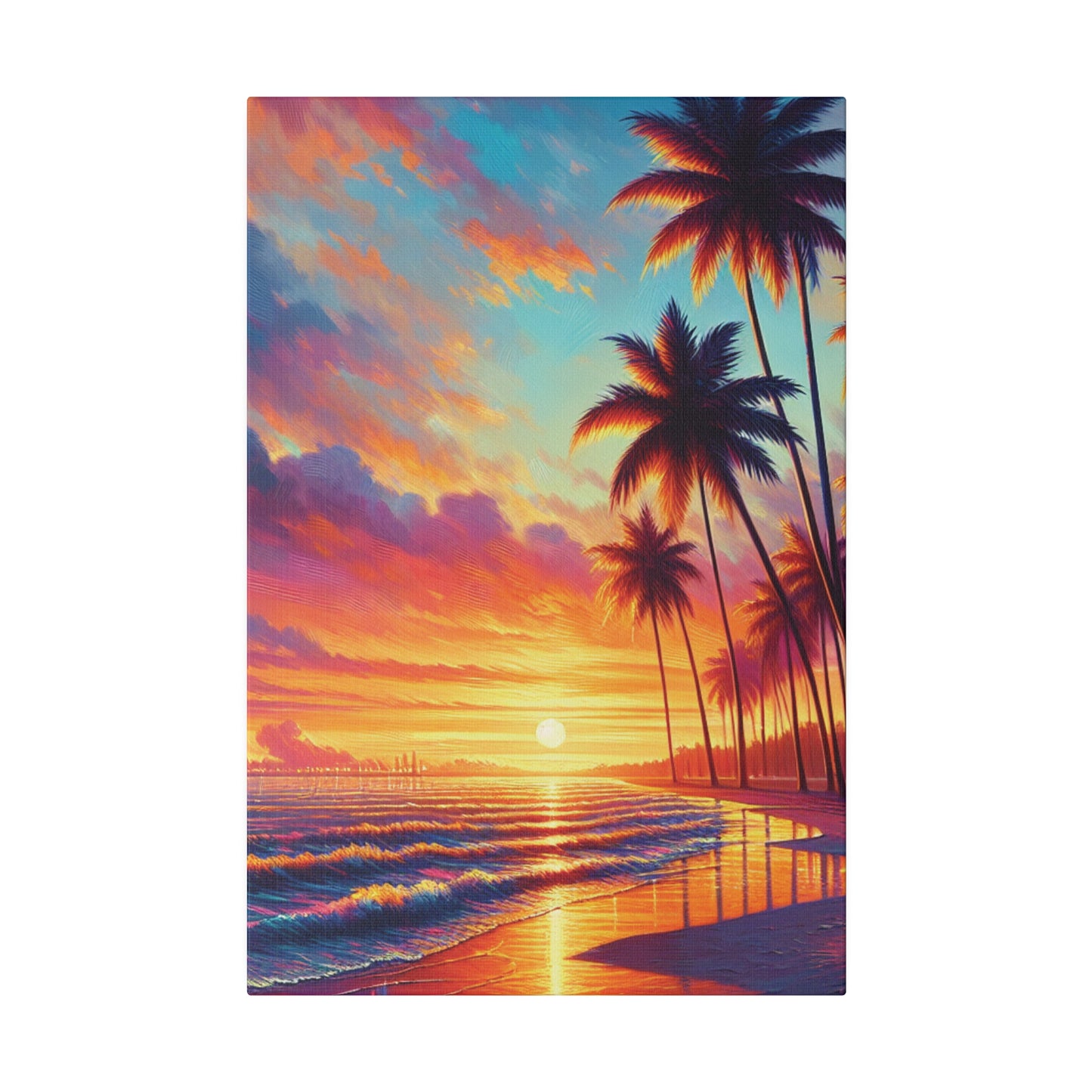 2398K - miami beach art, sunset background, ocean art work, beach art work, sunset designs, miami beach painting, miami beach print