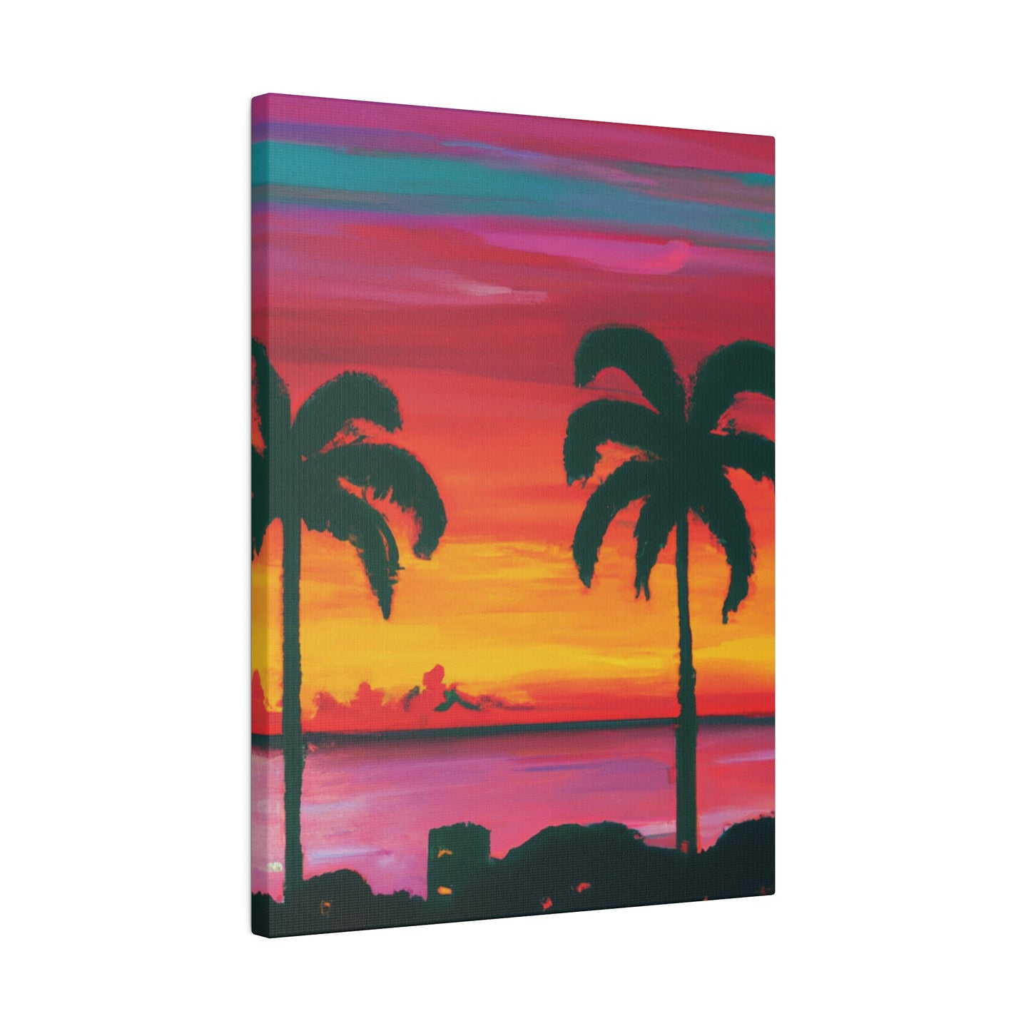 3275A - Miami Beach Sunset Painting Print | Miami | Beach | Sunset | Poster | Home Decor | Wall Art | Canvas