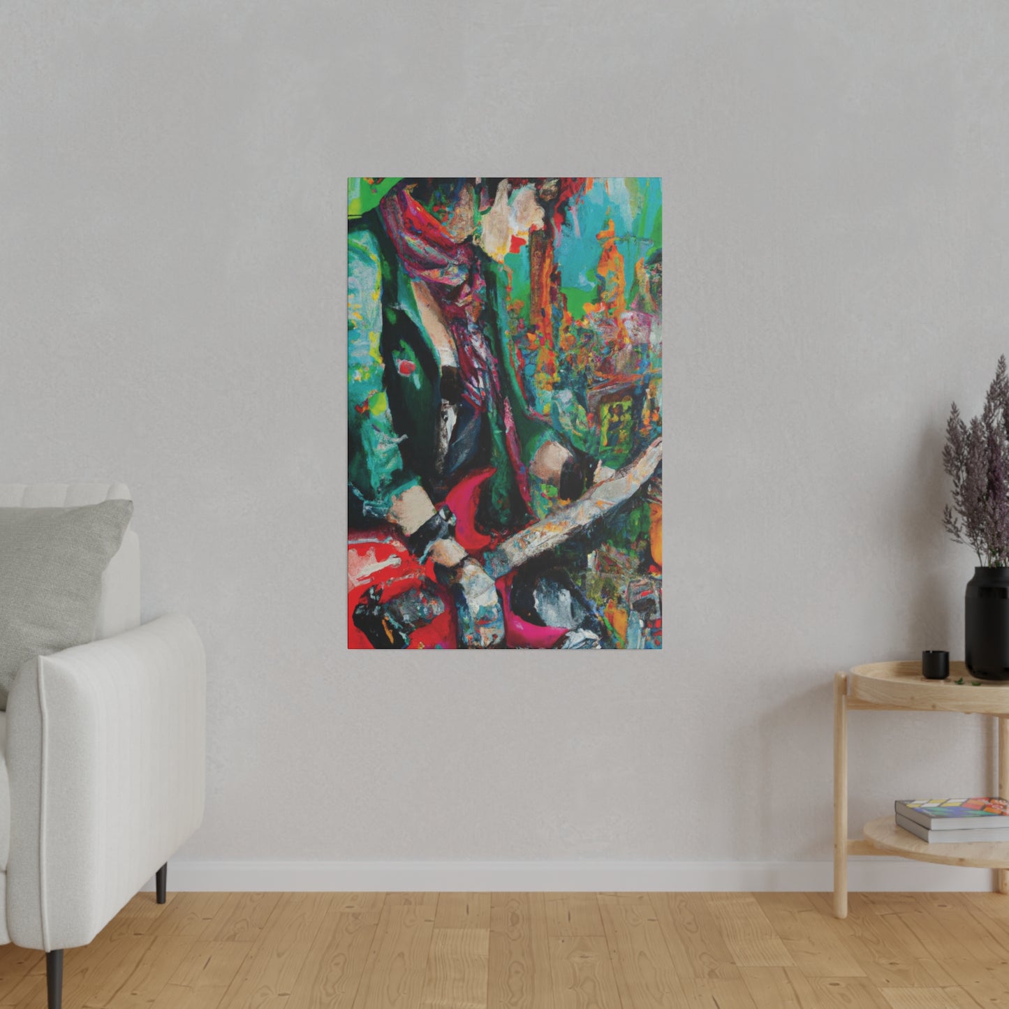 8679Y - Rockstar Oil Painting Style Print | Poster | Home Decor | Wall Art | Music Art | Canvas