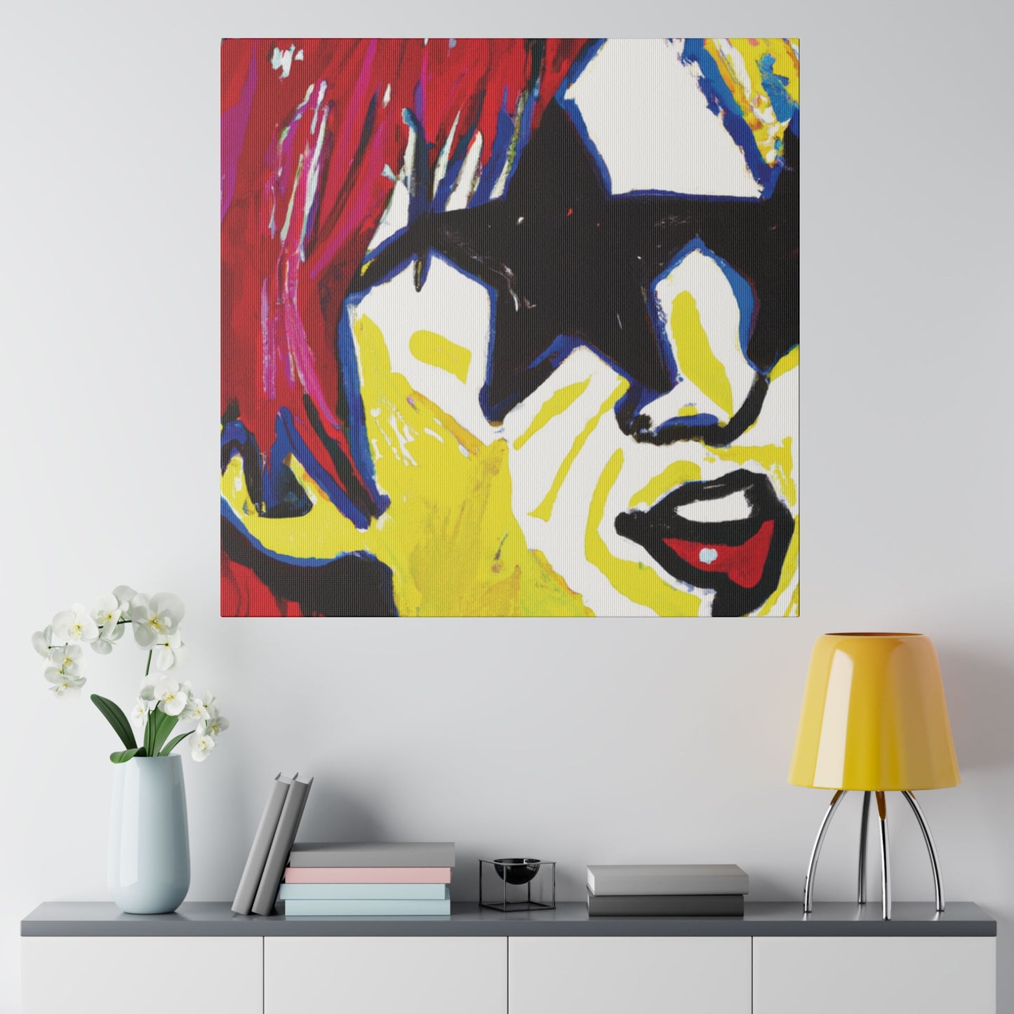 7485G - Rockstar Painting Print | Face | Abstract | Poster | Home Decor | Wall Art | Music Art | Canvas