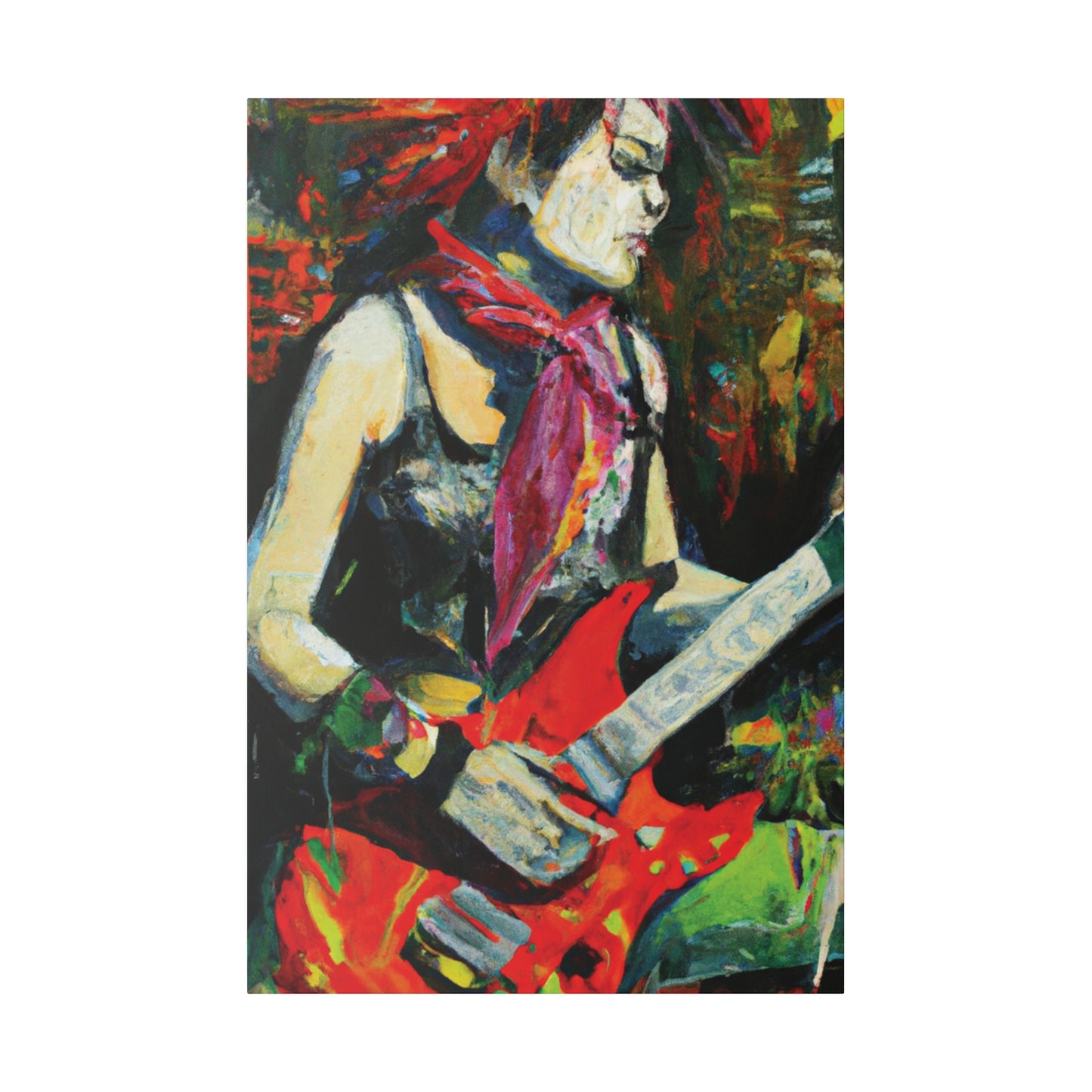 7203Q - Rockstar Oil Painting Style Print | Poster | Home Decor | Wall Art | Music Art | Canvas