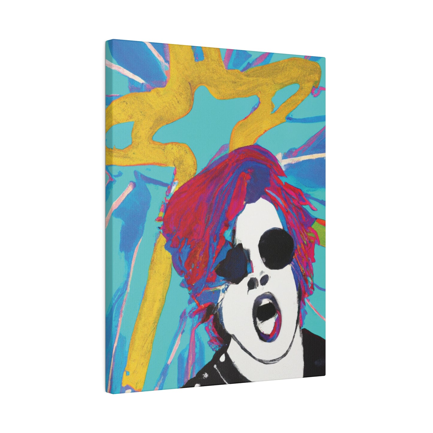 4567A - Rockstar Painting Print | Face | Abstract | Poster | Home Decor | Wall Art | Music Art | Canvas