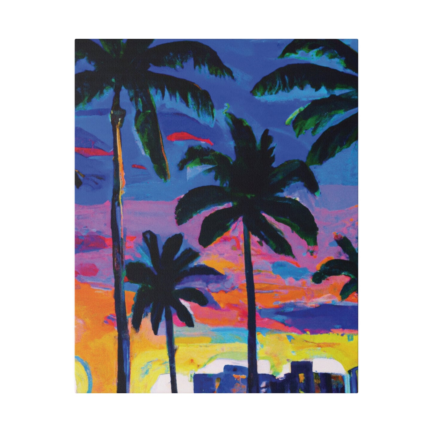 4621L - Miami Beach Sunset Painting Print | Miami | Beach | Sunset | Poster | Home Decor | Wall Art | Canvas