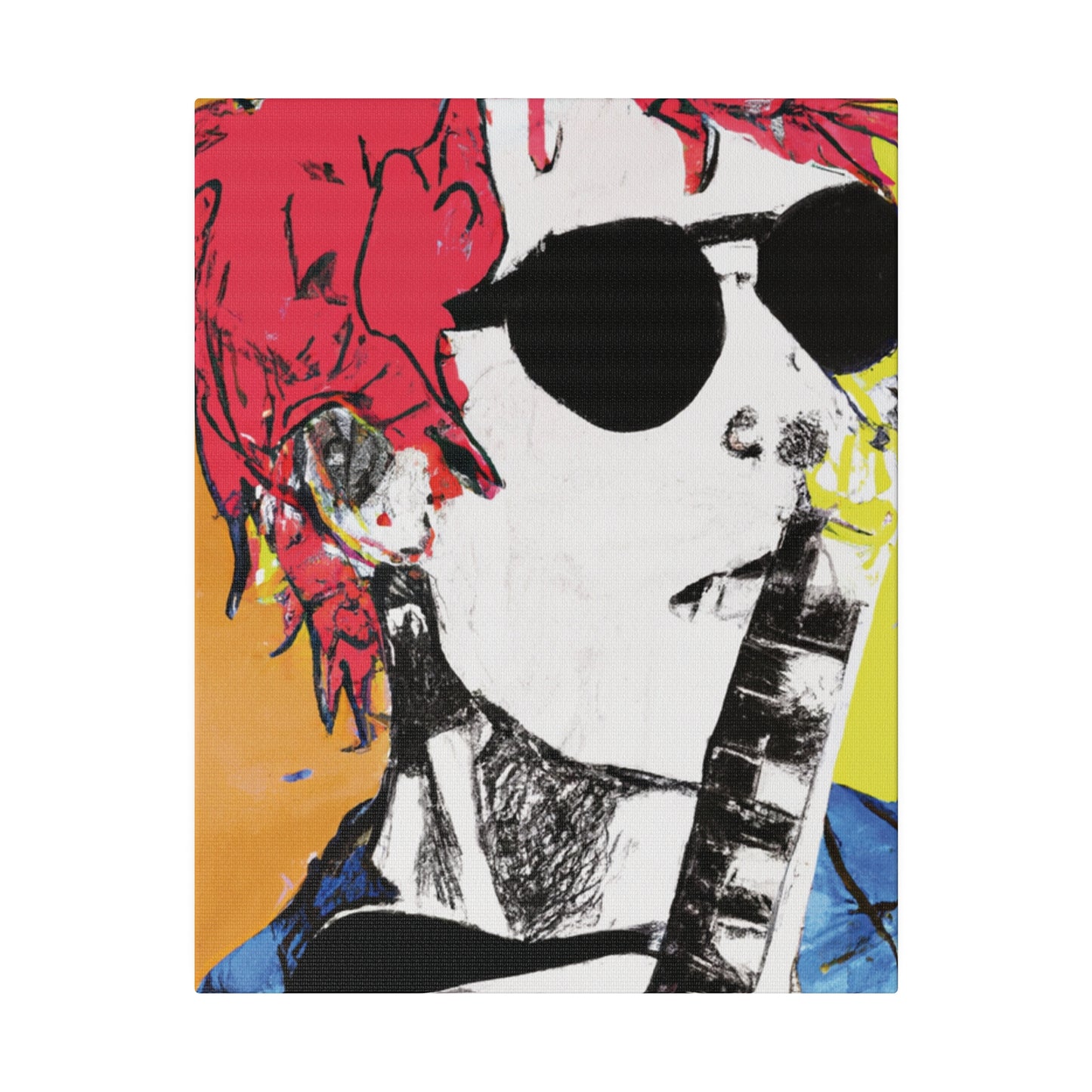 8995T - Rockstar Painting Print | Face | Abstract | Poster | Home Decor | Wall Art | Music Art | Canvas