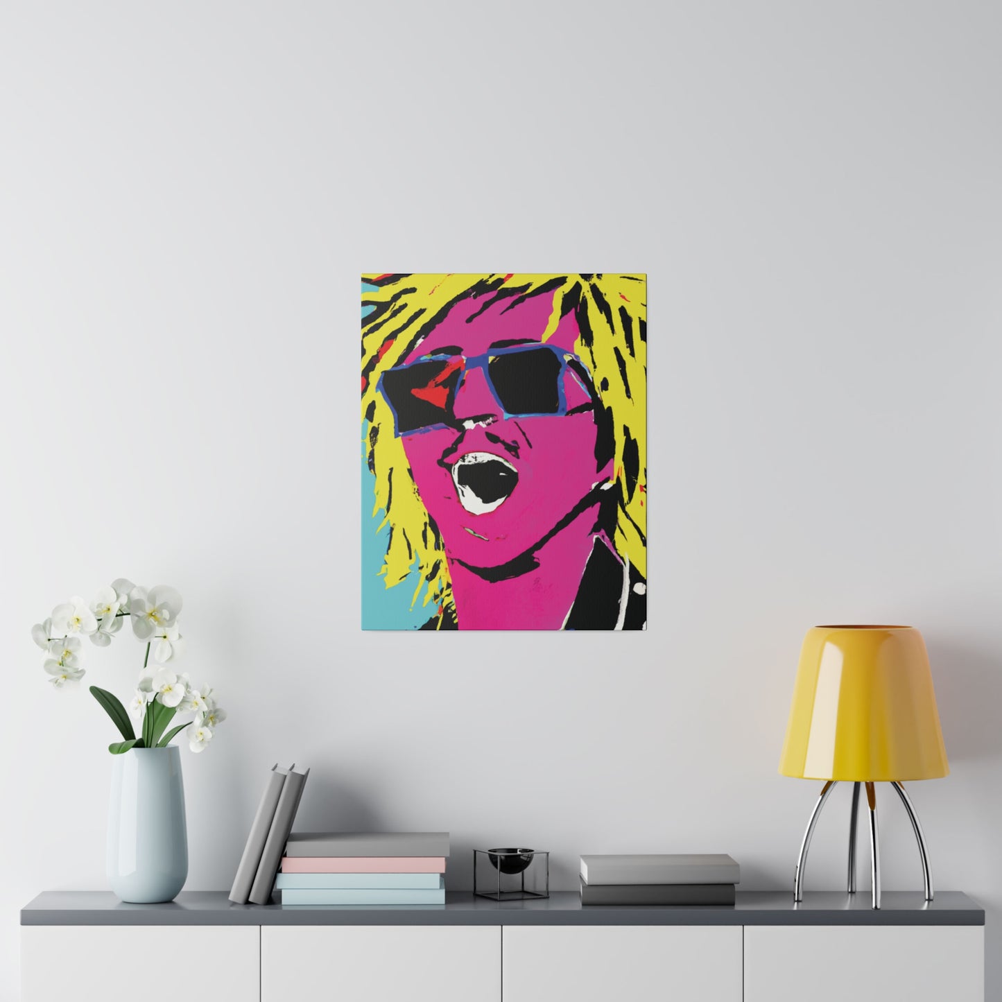 8376W - Rockstar Painting Print | Face | Abstract | Poster | Home Decor | Wall Art | Music Art | Canvas