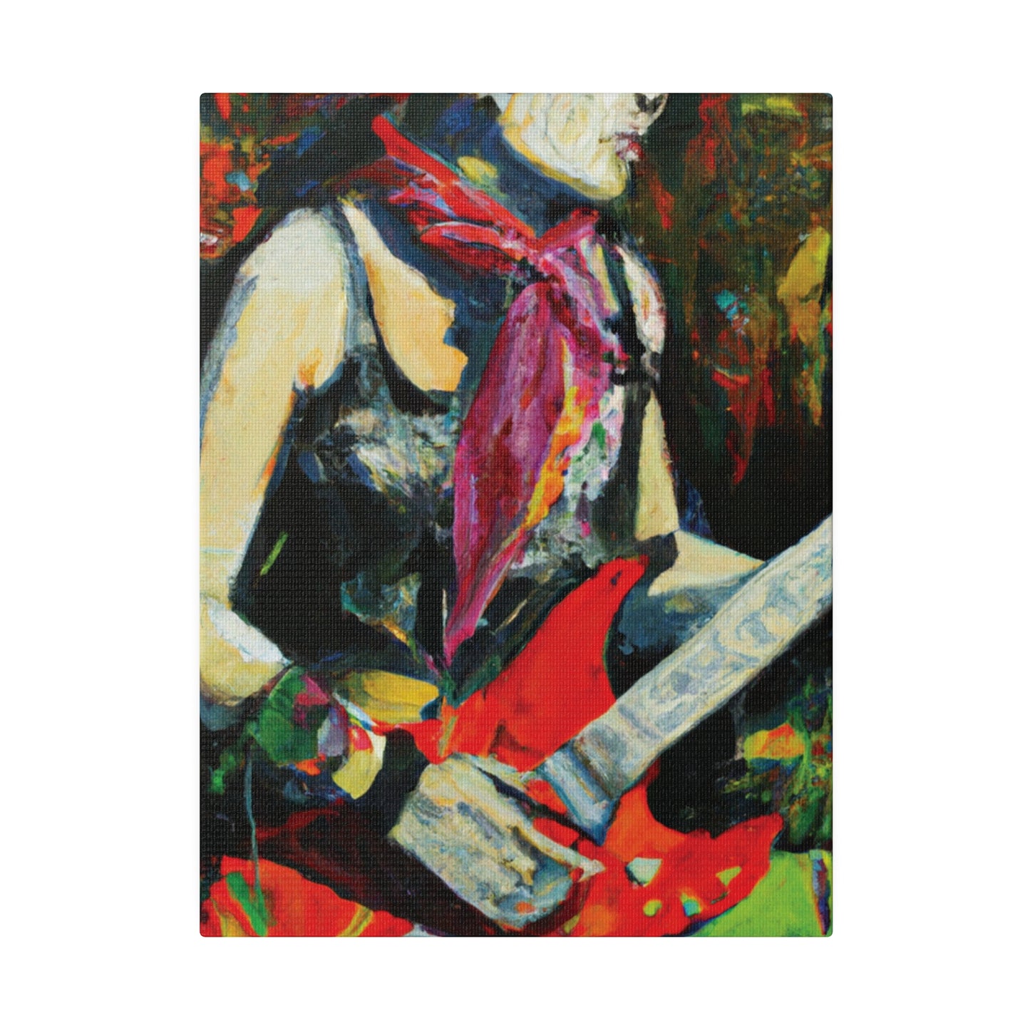 7203Q - Rockstar Oil Painting Style Print | Poster | Home Decor | Wall Art | Music Art | Canvas