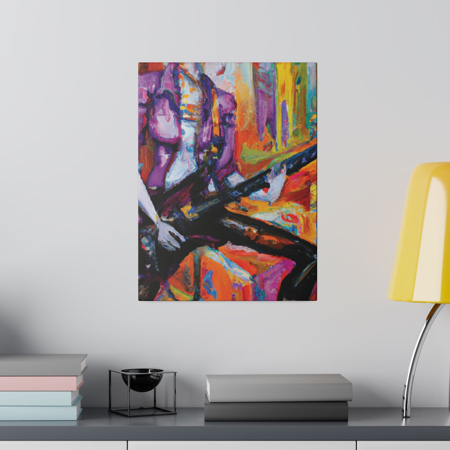 477F - Rockstar Oil Painting Style Print | Poster | Home Decor | Wall Art | Music Art | Canvas