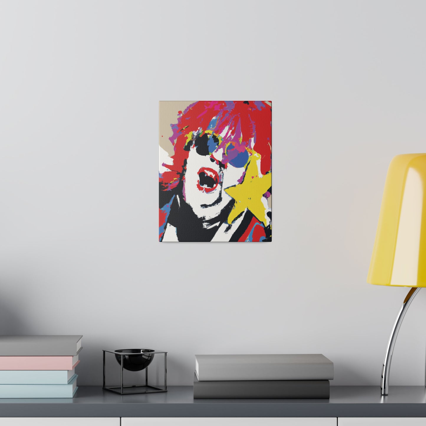 8717H - Rockstar Painting Print | Face | Abstract | Poster | Home Decor | Wall Art | Music Art | Canvas