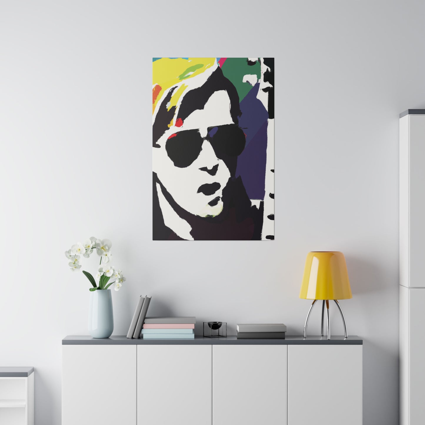 3723C - Rockstar Painting Print | Face | Abstract | Poster | Home Decor | Wall Art | Music Art | Canvas