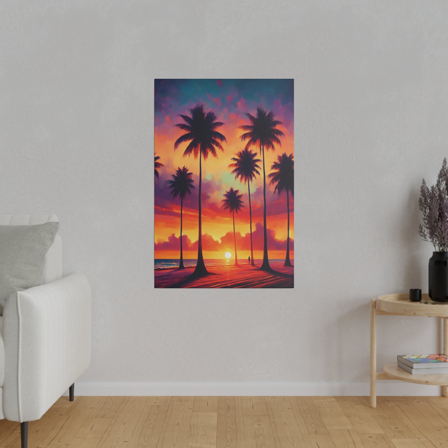 3674J - miami beach art, sunset background, ocean art work, beach art work, sunset designs, miami beach painting, miami beach print