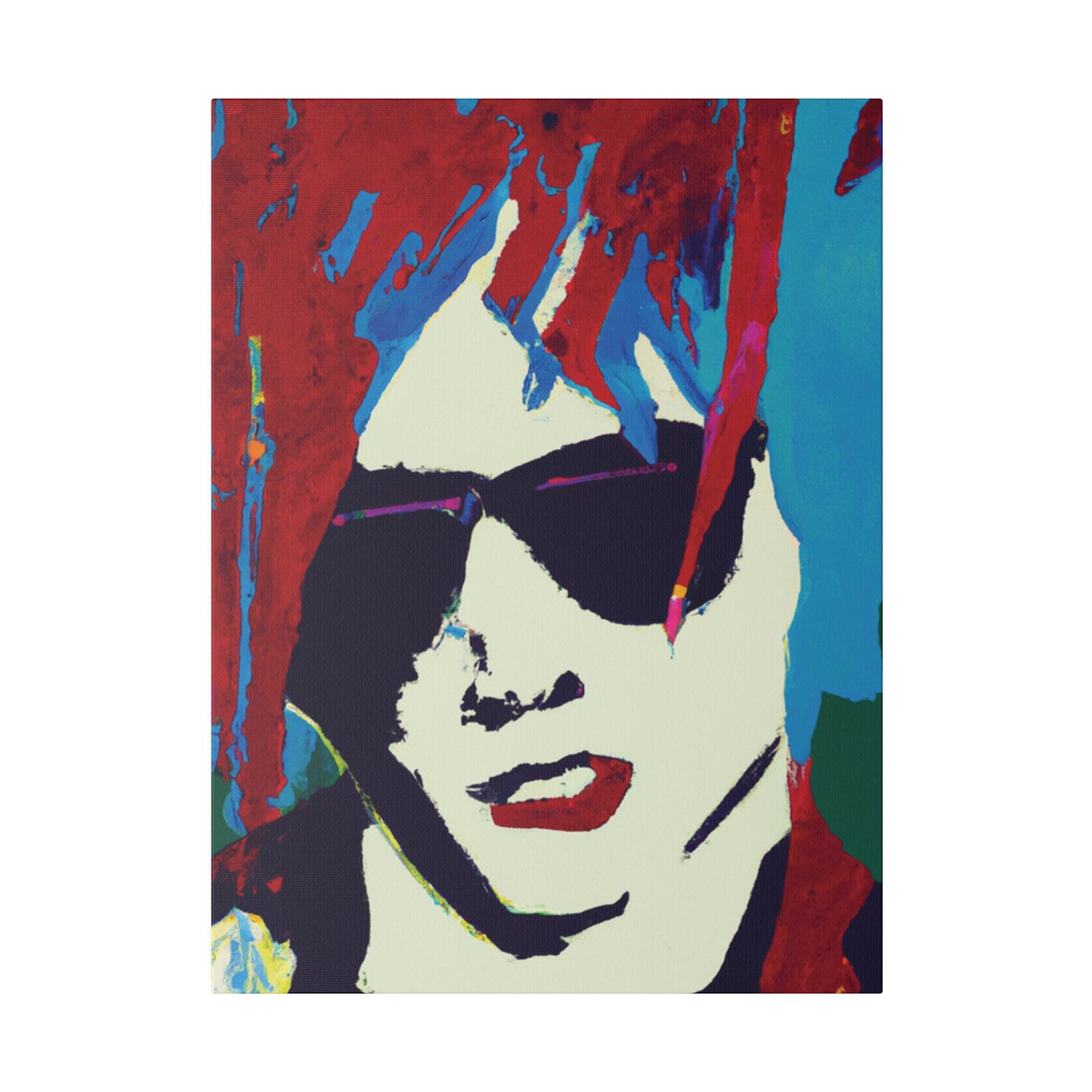 9347K - Rockstar Painting Print | Face | Abstract | Poster | Home Decor | Wall Art | Music Art | Canvas