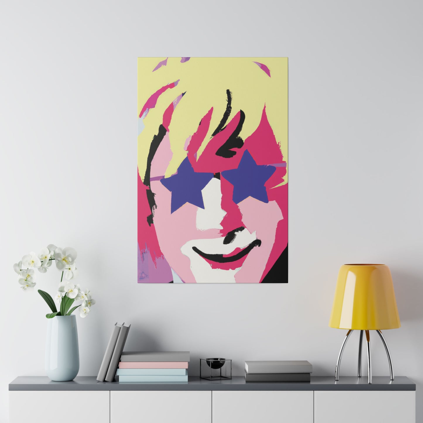 3558K - Rockstar Painting Print | Face | Abstract | Poster | Home Decor | Wall Art | Music Art | Canvas