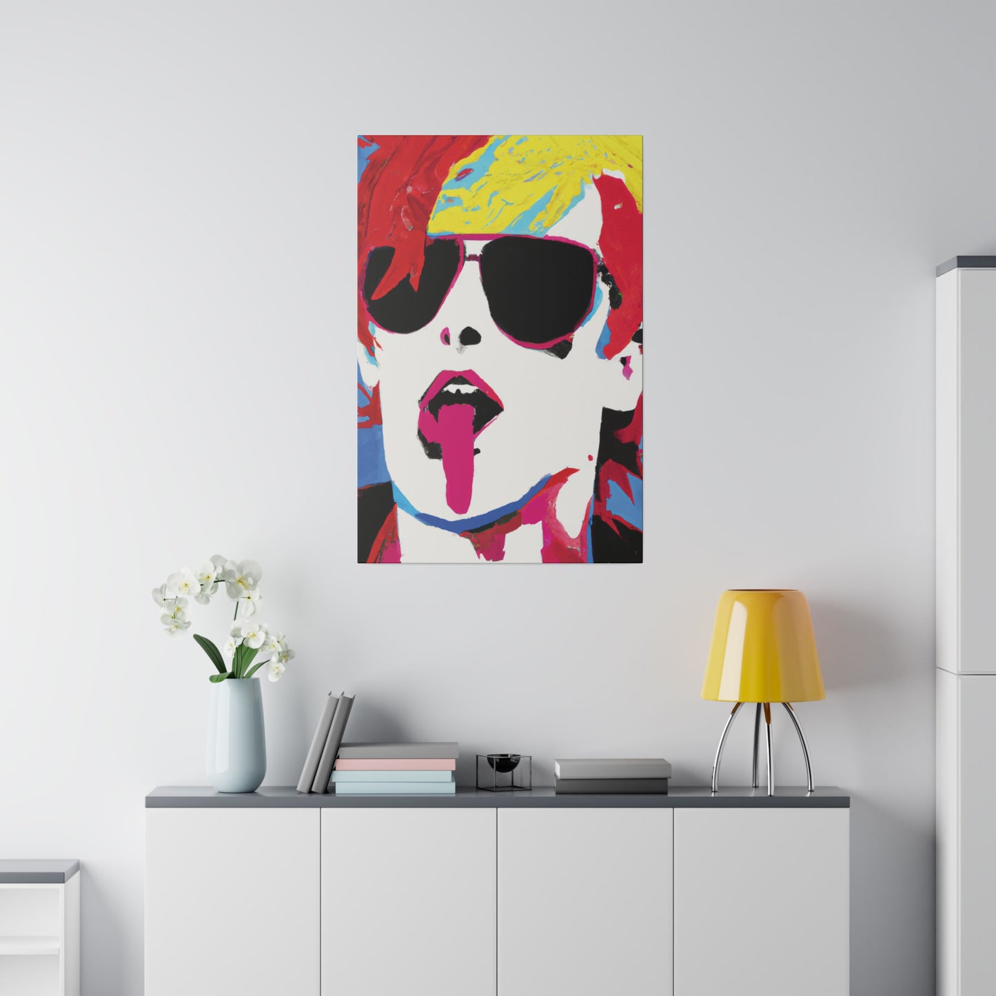 8381F - Rockstar Painting Print | Face | Abstract | Poster | Home Decor | Wall Art | Music Art | Canvas