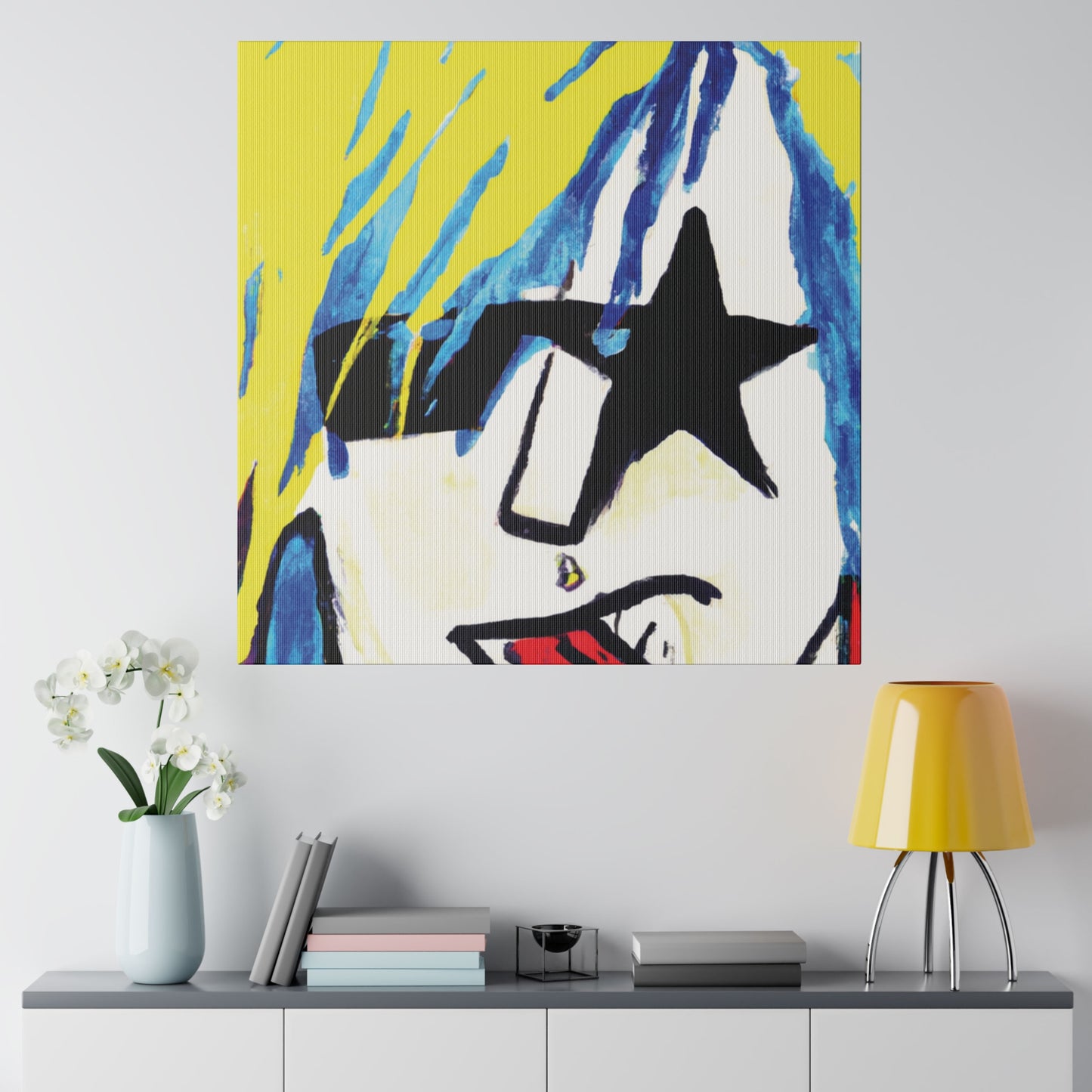 8584V - Rockstar Painting Print | Face | Abstract | Poster | Home Decor | Wall Art | Music Art | Canvas