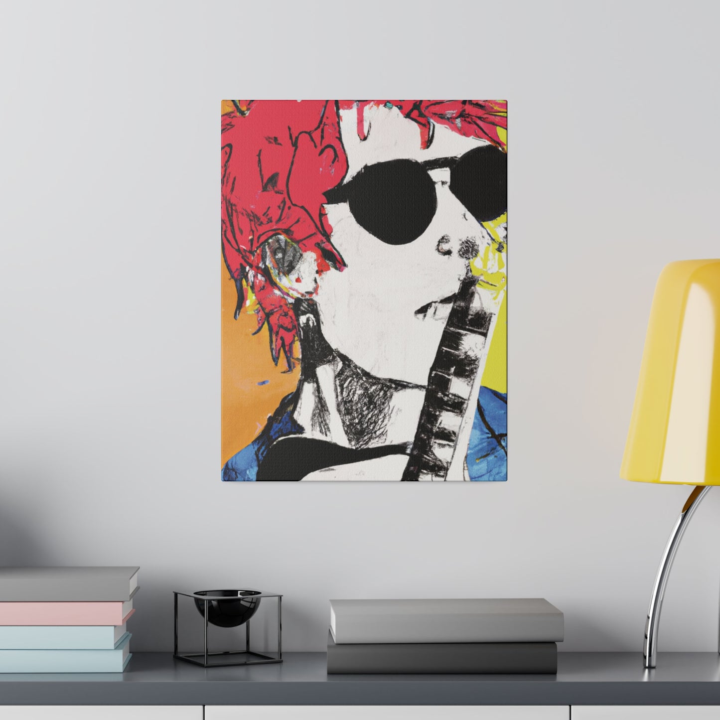 8995T - Rockstar Painting Print | Face | Abstract | Poster | Home Decor | Wall Art | Music Art | Canvas