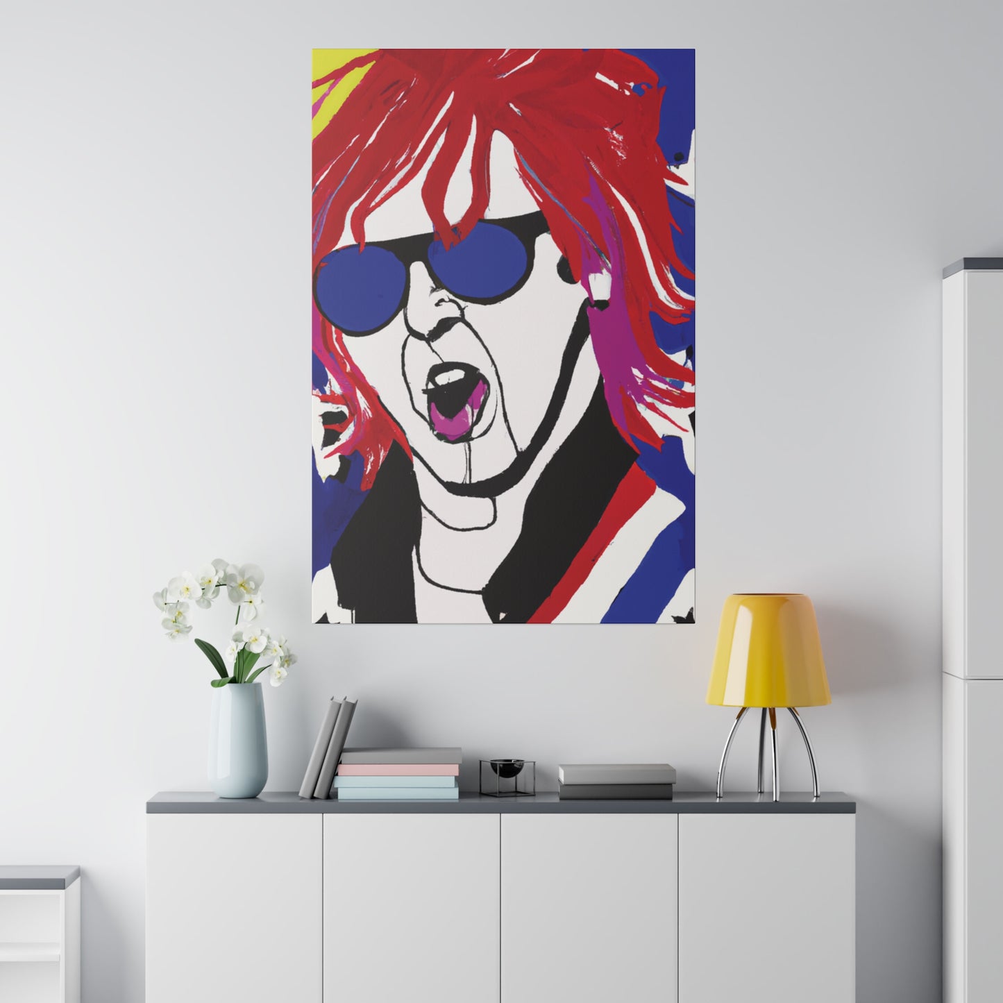 4739V - Rockstar Painting Print | Face | Abstract | Poster | Home Decor | Wall Art | Music Art | Canvas